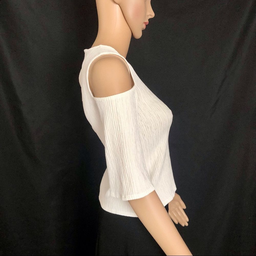 Maje New $190 Maje Lina Cold-shoulder Top In Ecru Size 1 US S Size S / US 4 / IT 40 - 4 Thumbnail