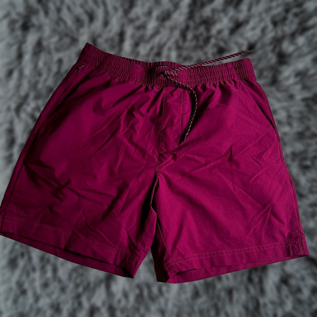 J.Crew J.Crew Flex Shorts Mens Medium Berry Purple Elastic Waist Drawstring Size US 31 - 1 Thumbnail