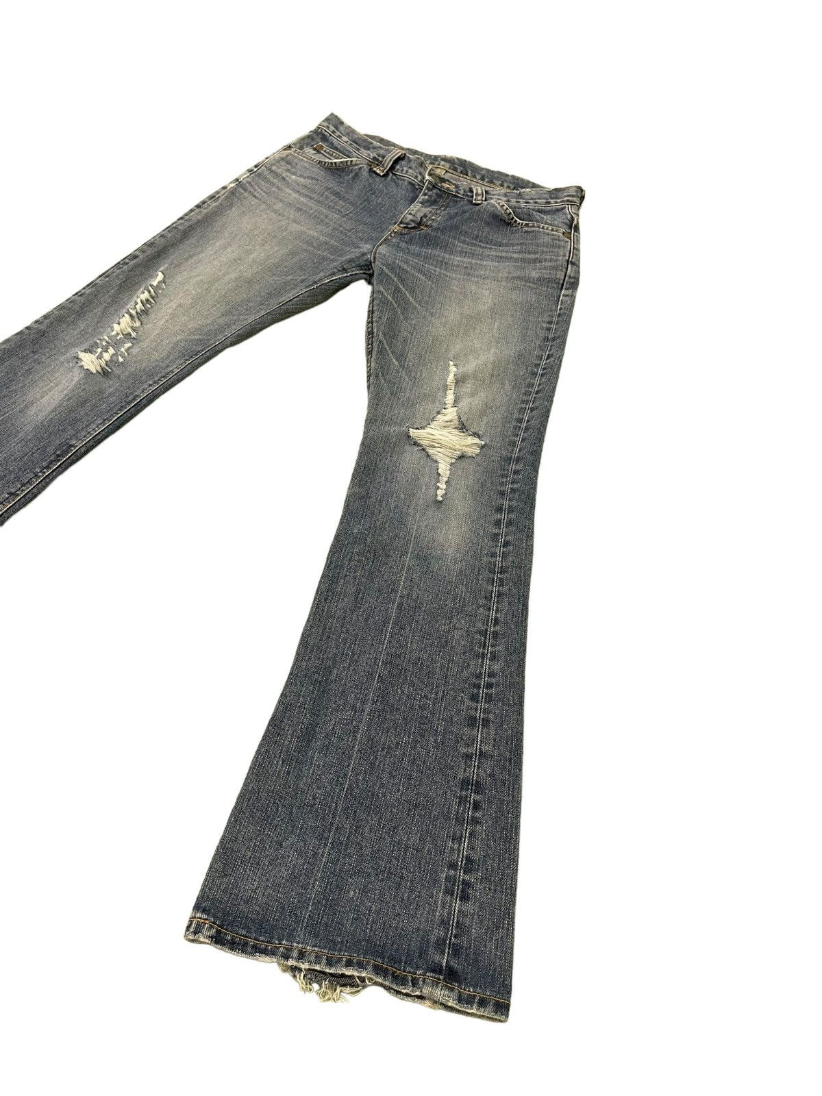 Lee Flare Jeans Lee Japan Distress Low Rise Boot Cut 8🟦6 Size US 31 - 3 Thumbnail