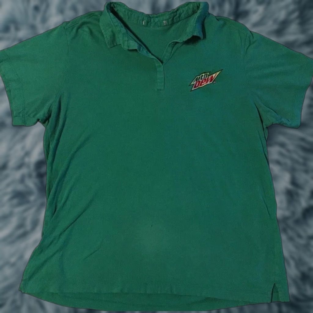 Vintage Vtg Mountain Dew Faded Promo Polo Shirt M Soda Junk Food Coke Grunge 90s Y2K Size US M / EU 48-50 / 2 - 1 Thumbnail