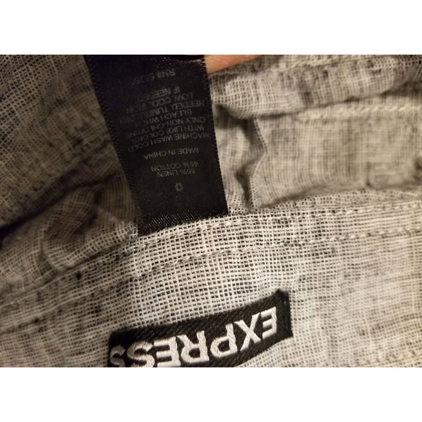 Express Express Womens Shorts 0 Gray Grey Linen Cotton Chino Khaki Size 25" / US 0 / IT 36 - 3 Thumbnail