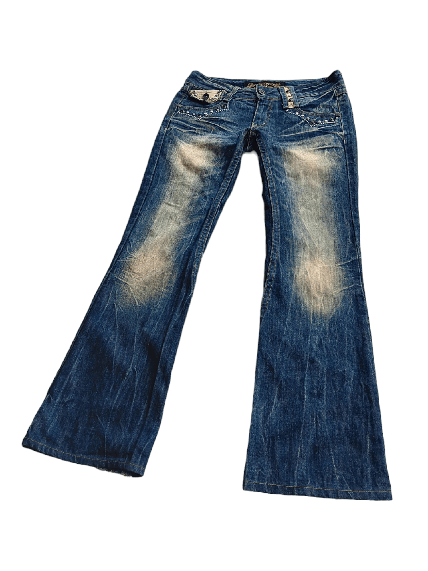 Vintage RARE! Vintage japan red peppers low rise flared denim pants Size US 30 / EU 46 - 5 Thumbnail