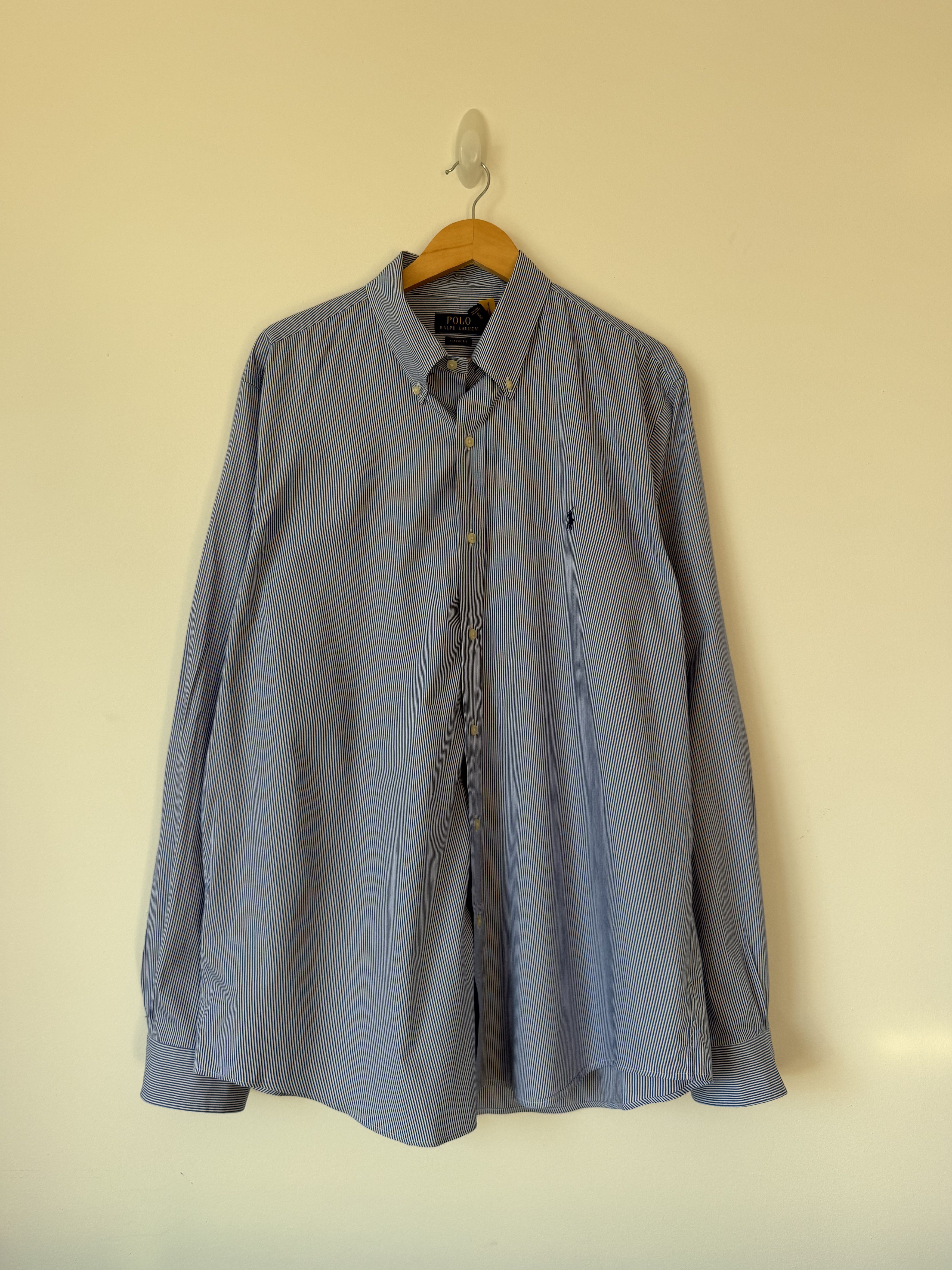 Polo Ralph Lauren Polo Classic Fit Blue Stripe Button Down Shirt XL 17.5 Size US XL / EU 56 / 4 - 3 Thumbnail