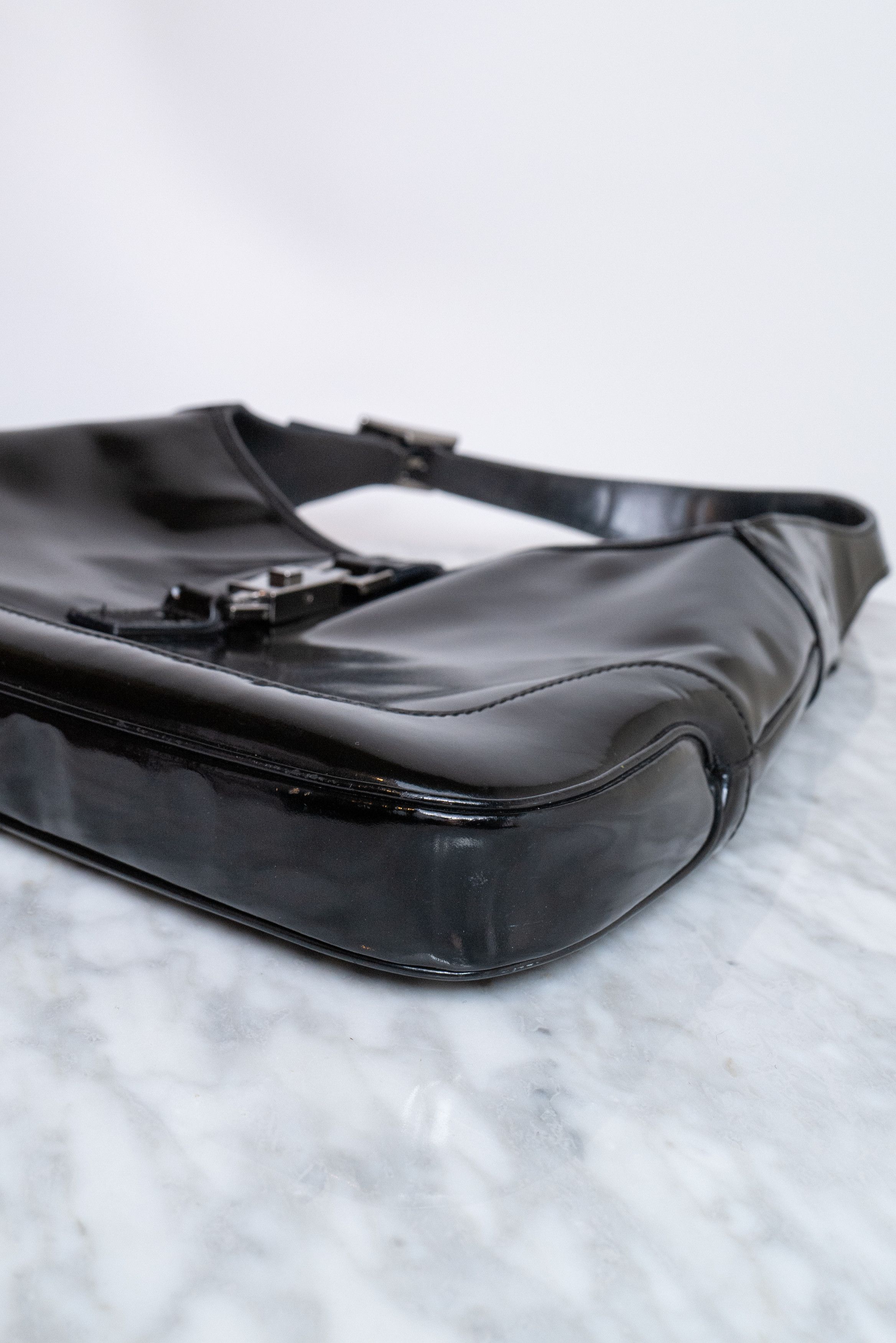 Gucci Black Patent Leather Vintage Gucci Jackie Bag Size ONE SIZE - 14 Thumbnail