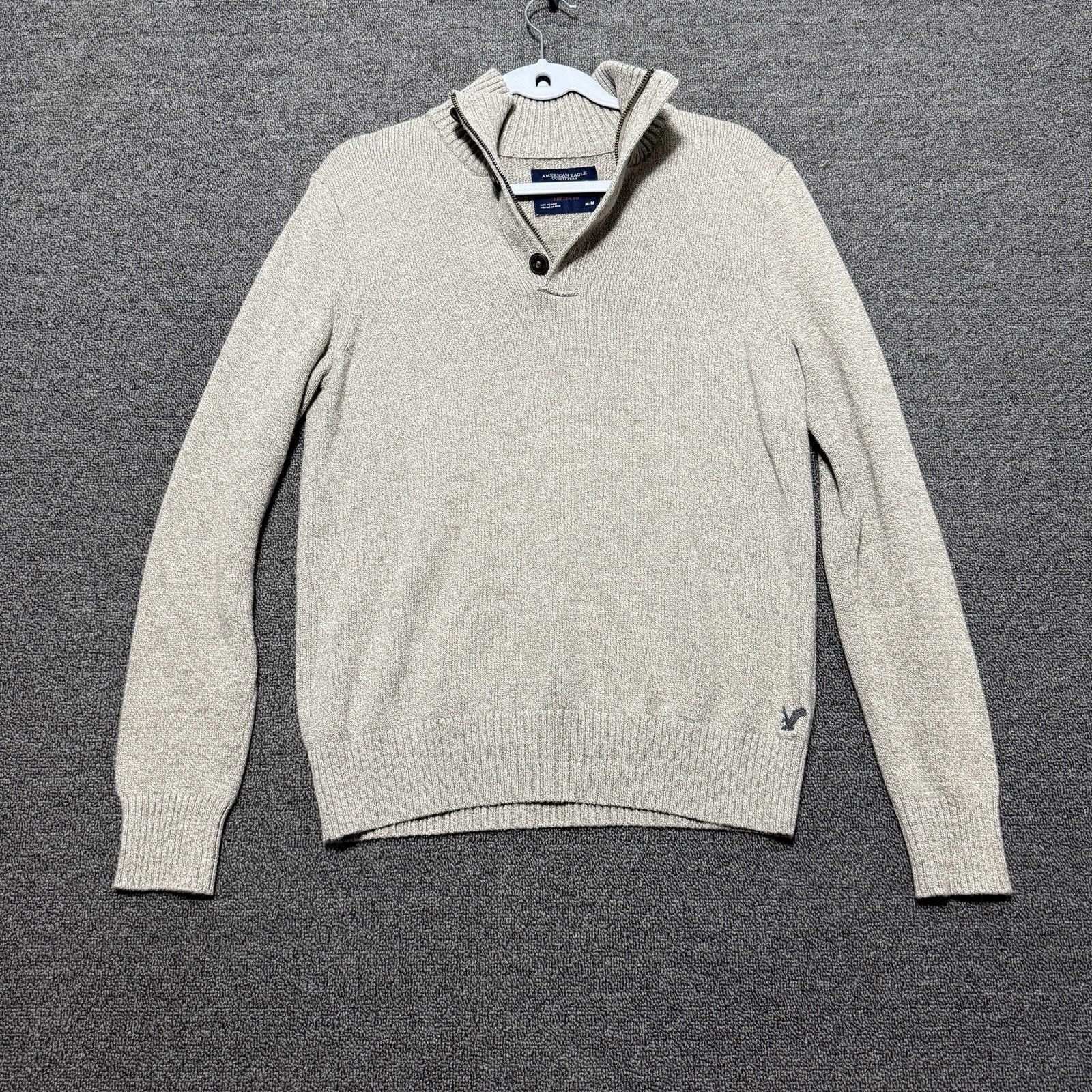 American Eagle Outfitters Y2K American Eagle Men M Tan Sweater 1/4Zip Preppy IvyLeague Size US M / EU 48-50 / 2 - 1 Thumbnail