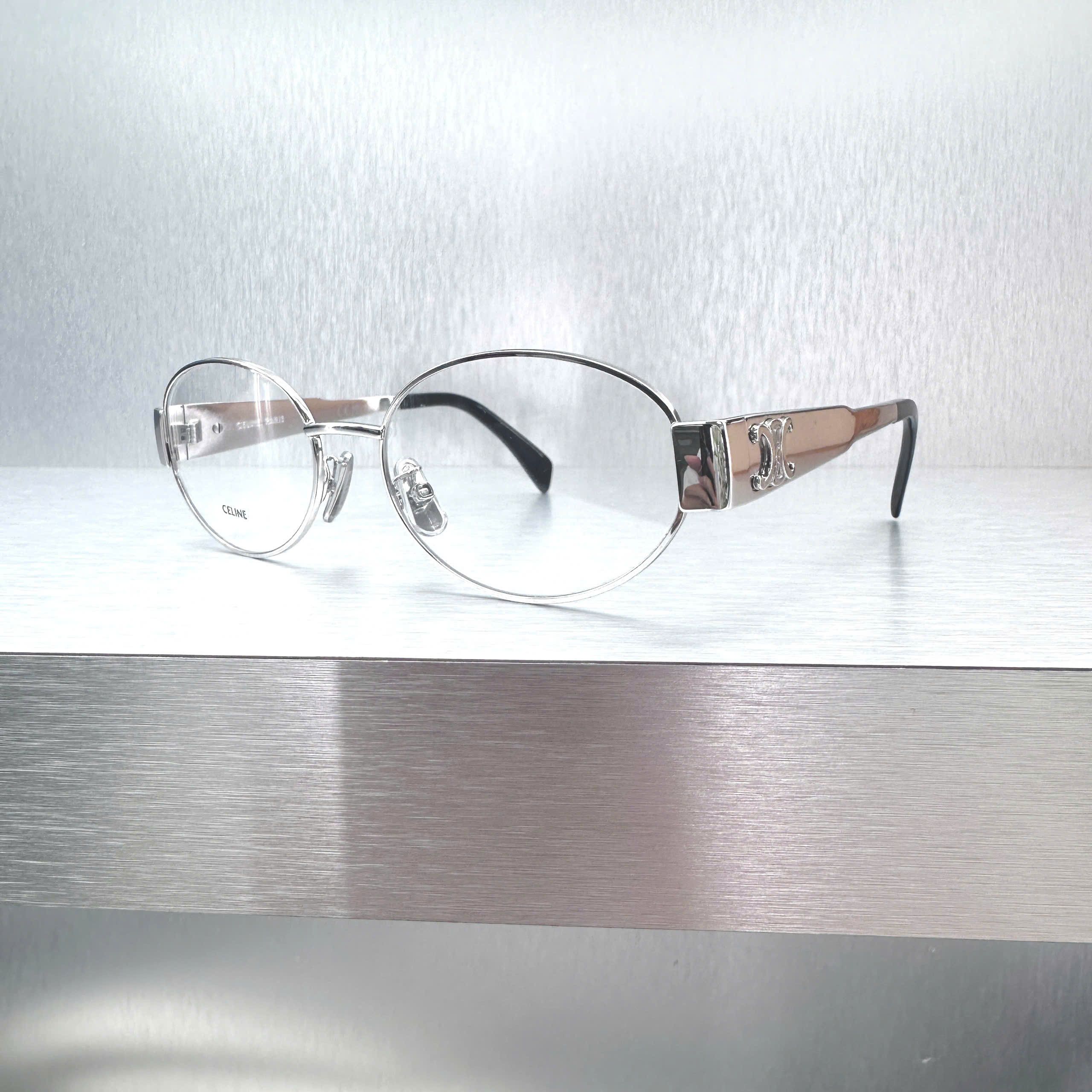 Celine CELINE Metal Triomphe CL50140U 016 Oval Glasses SILVER Size ONE SIZE - 5 Thumbnail