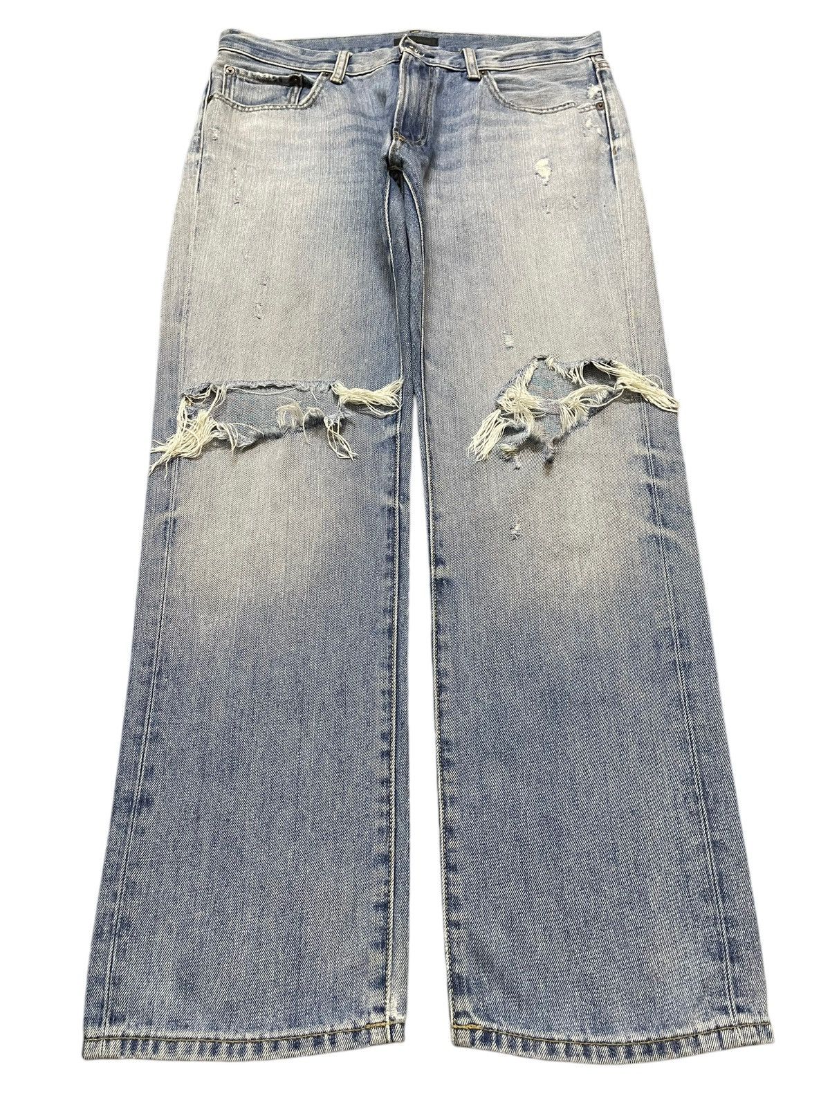 Uniqlo Vintage Japanese Uniqlo Faded Wash Style Distressed Jeans Size US 34 / EU 50 - 1 Thumbnail