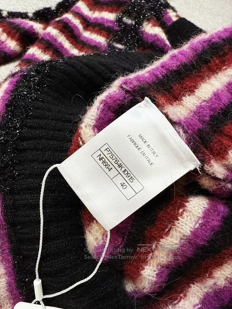 Other Chanel 23b purple black and white striped knitted jacket Size S / US 4 / IT 40 - 6 Thumbnail