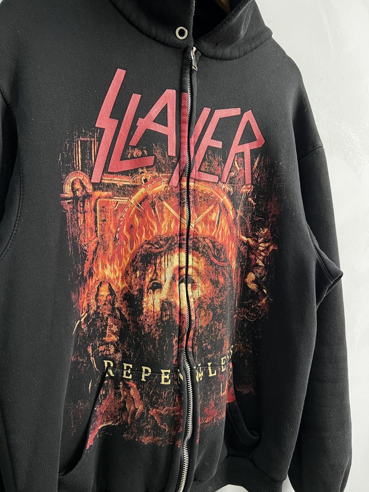 Slayer Rare Slayer 90s over print band hoodie y2k Size US XL / EU 56 / 4 - 3 Thumbnail