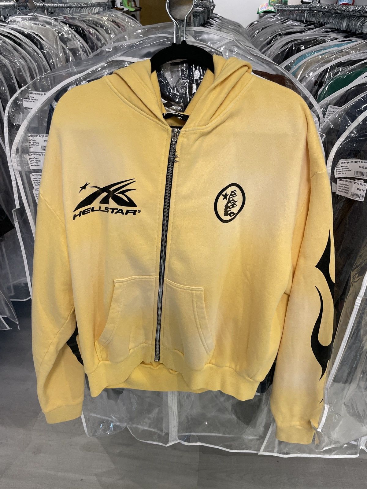 HELLSTAR SPORTS パーカー Zip-Up Yellow○関送無料○ Buy Hellstar Sports Zip Up Sweatshirt 'Yellow' - 9357