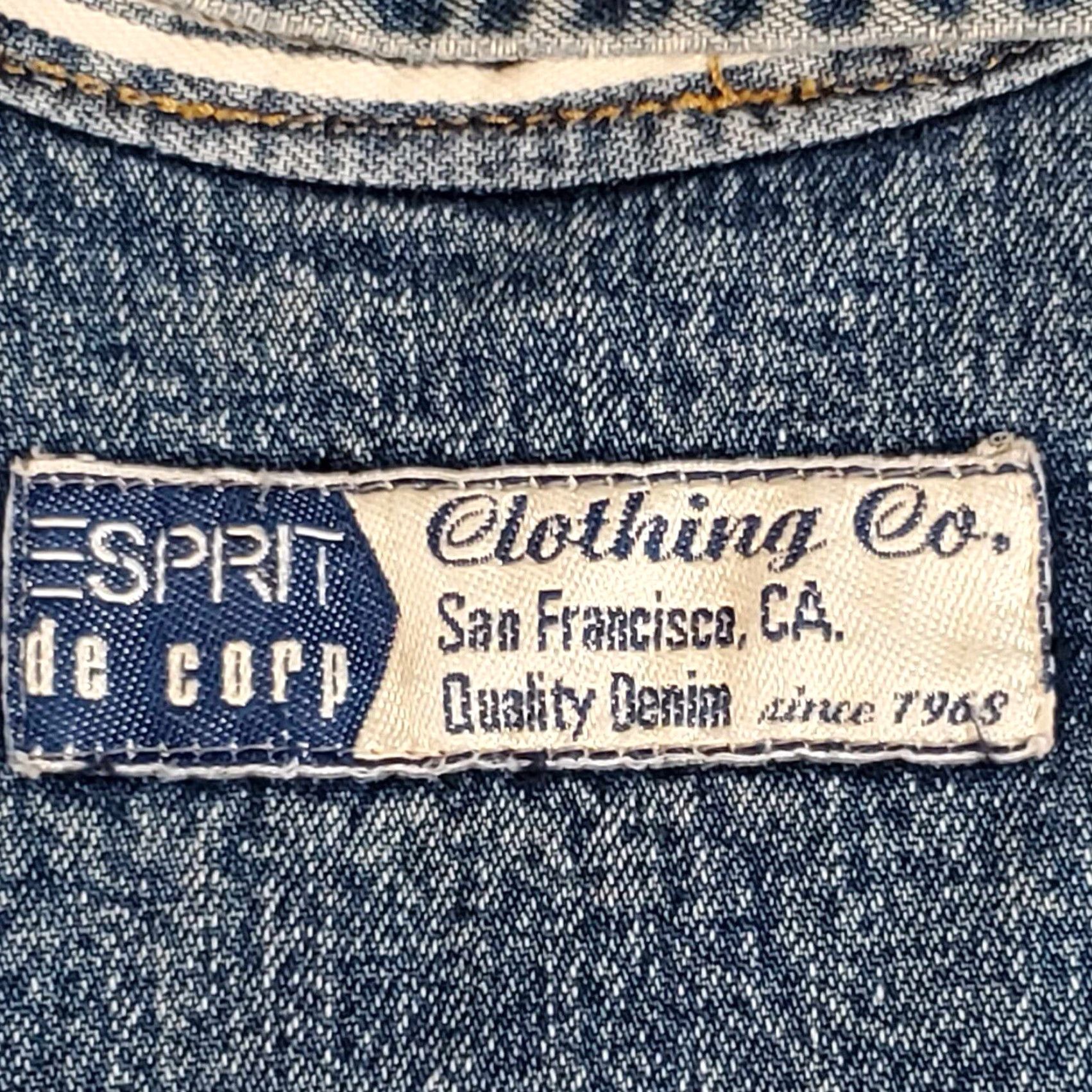 ESPIRIT VINTAGE Espirit Jacket Unisex Adults S Blue Denim Coat Workwear 90s Classic Size 28" / US 6 / IT 42 - 4 Thumbnail