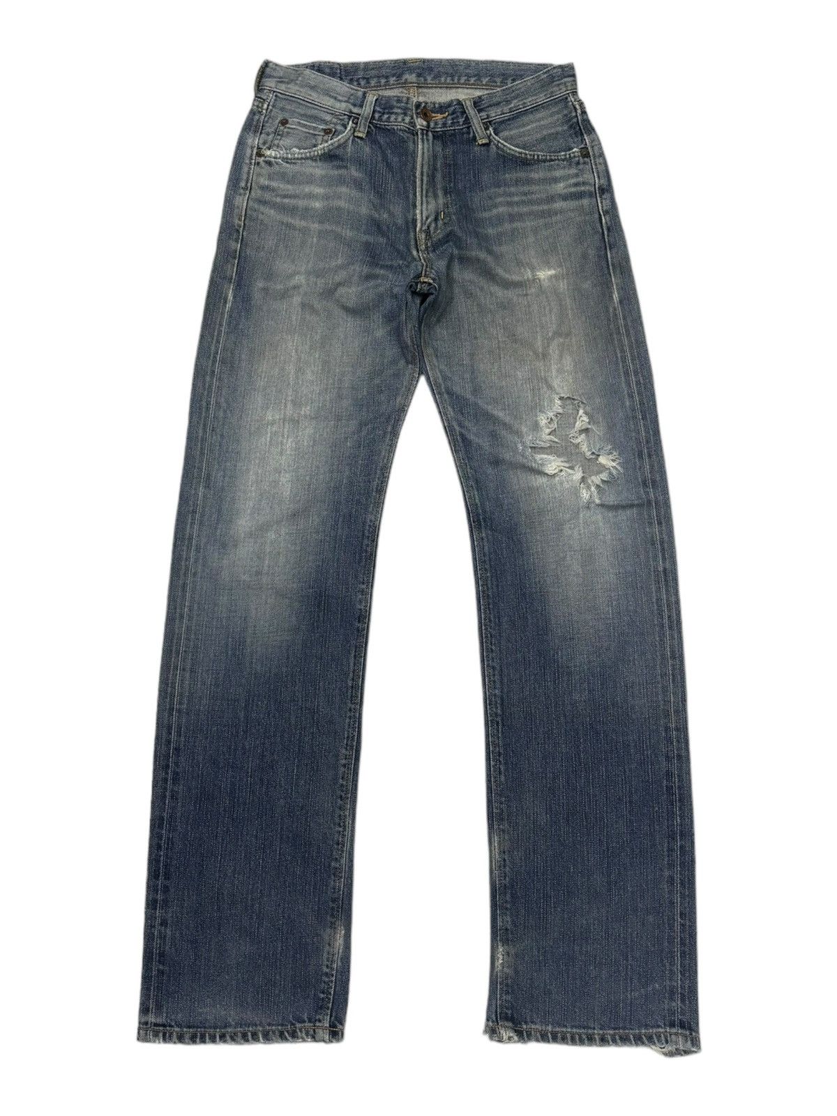 Edwin EDWIN 505zxx SELVEDGE DISTRESSED DENIM JEANS Size US 29 - 3 Thumbnail