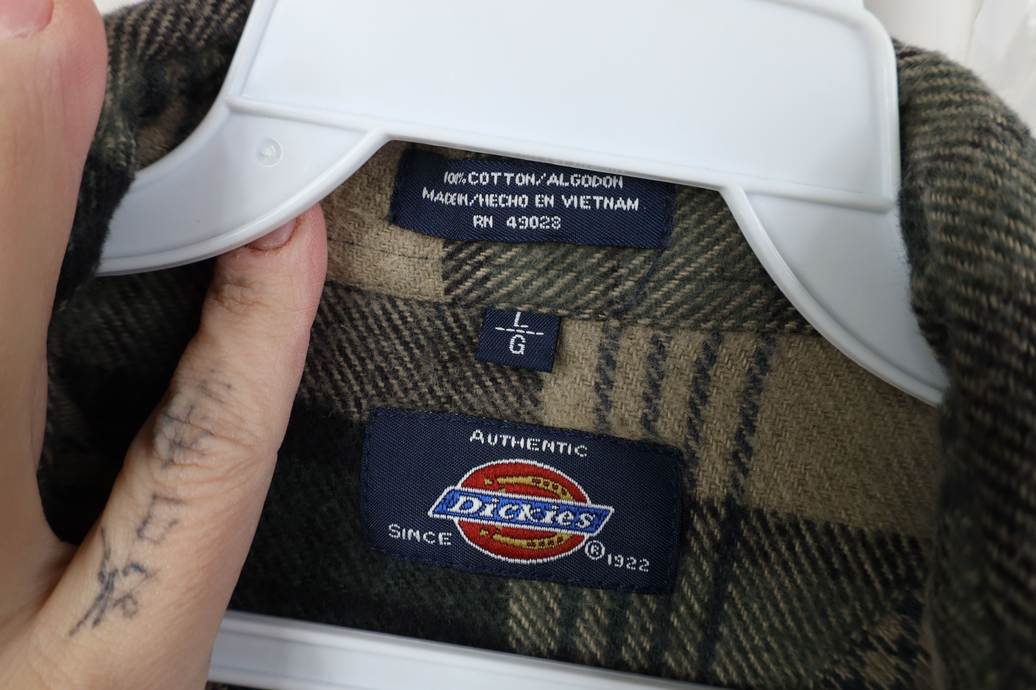 Dickies Vintage 90s Dickies Heavyweight Flannel Button Shirt Plaid Size US L / EU 52-54 / 3 - 8 Thumbnail