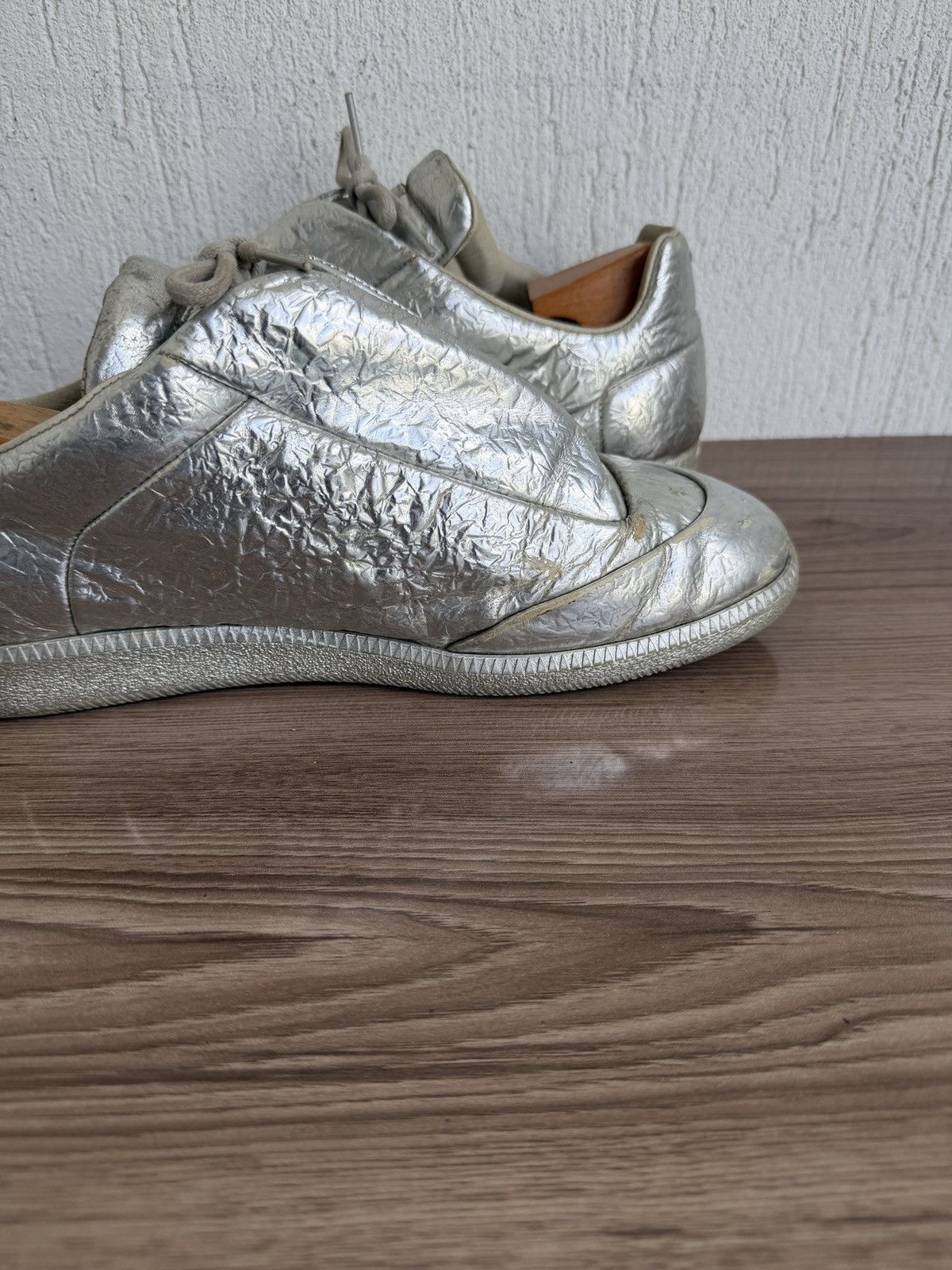 Maison Margiela crinkled metallic silver Future low Size US 11.5 / EU 44-45 - 13 Thumbnail