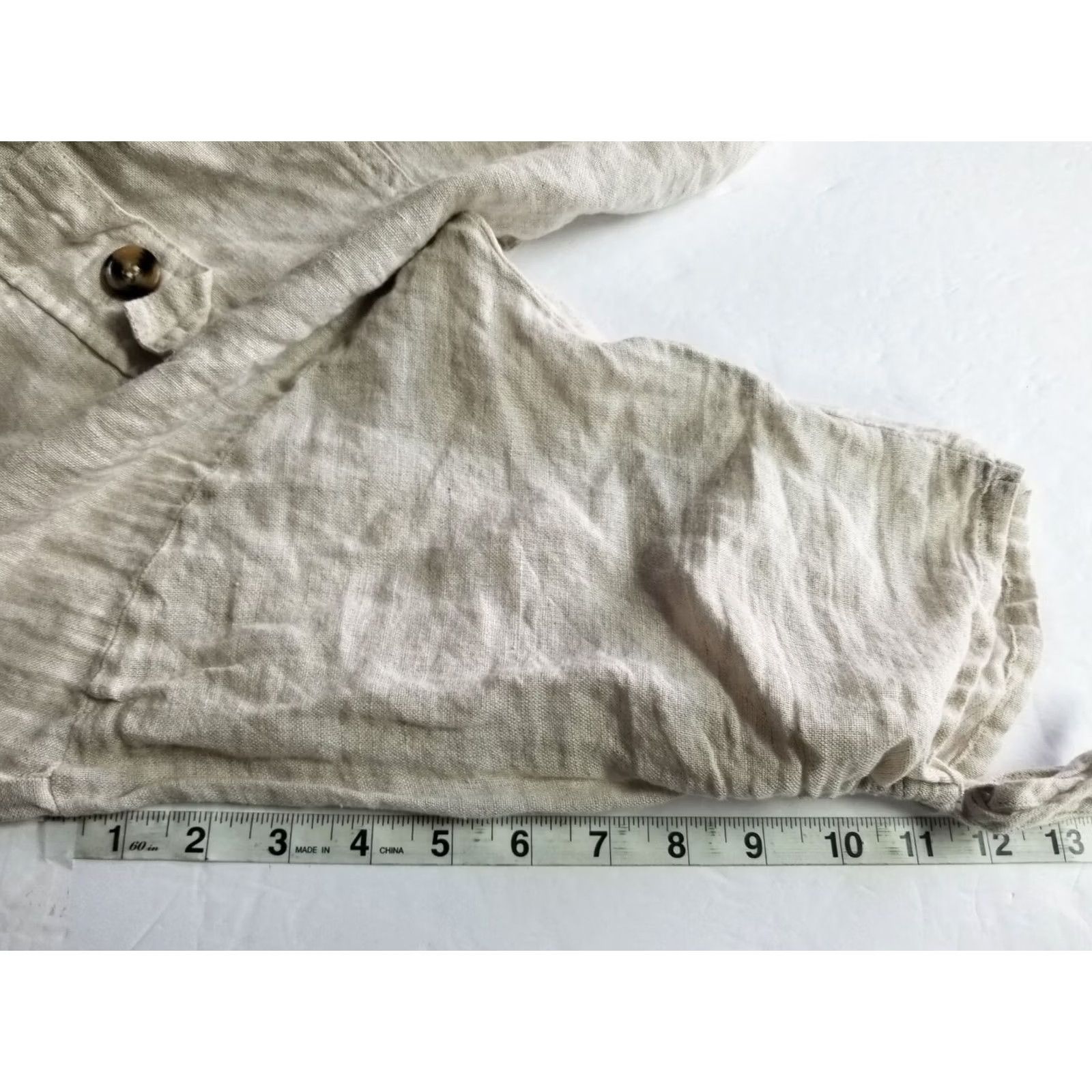 Vintage Hester & Orchard Tunic Beige Top Linen Blend Size XL 3/4 Sleeve Blouse Women Size XL / US 12-14 / IT 48-50 - 7 Thumbnail