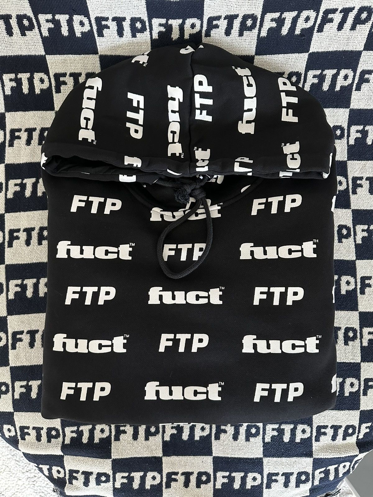 Fuct FUCT X FTP ALLOVER LOGO HOODIE | Grailed