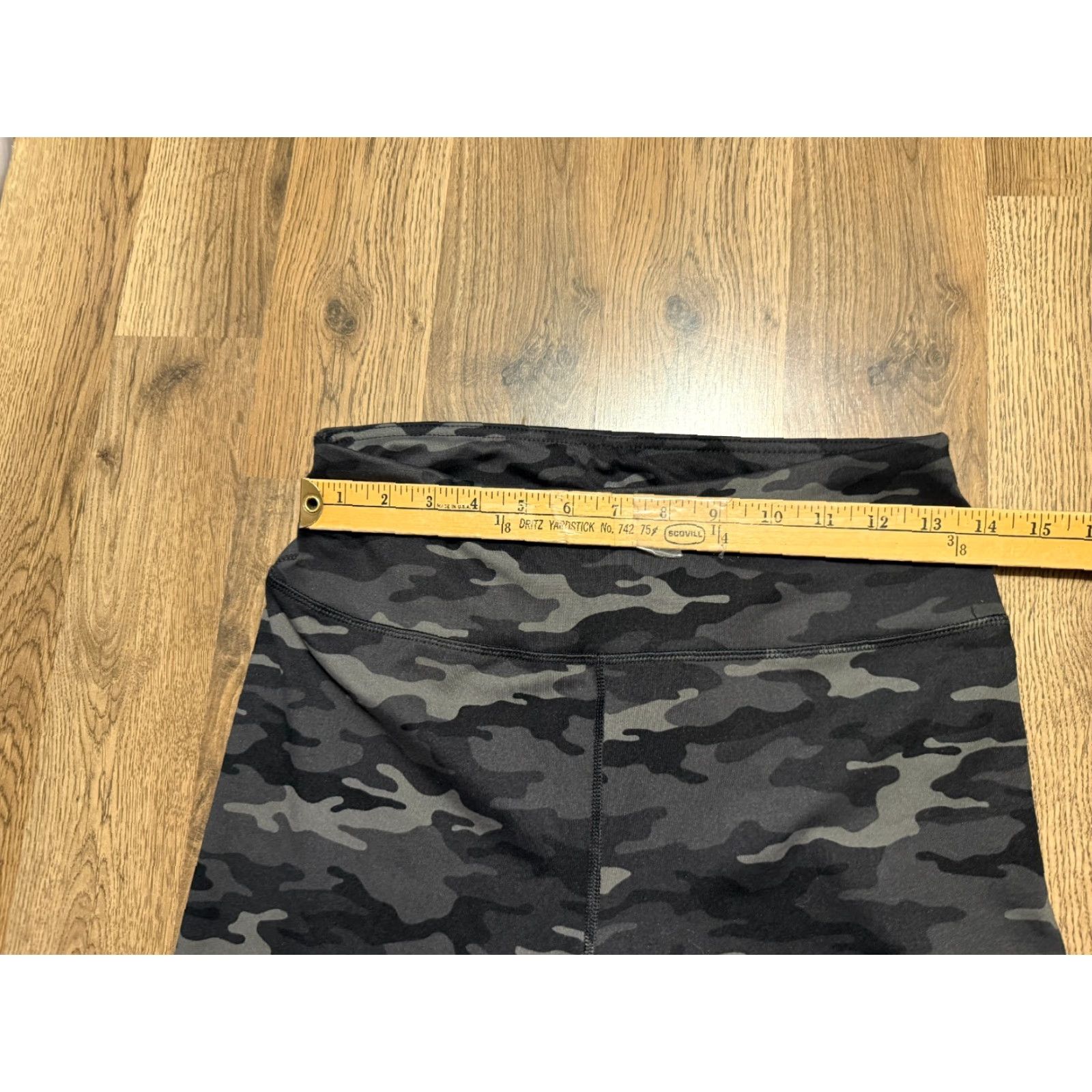 Vintage Maurices Leggings Women's Medium Black Gray Camouflage High Rise Stretch Size 32" / US 10 / IT 46 - 7 Thumbnail