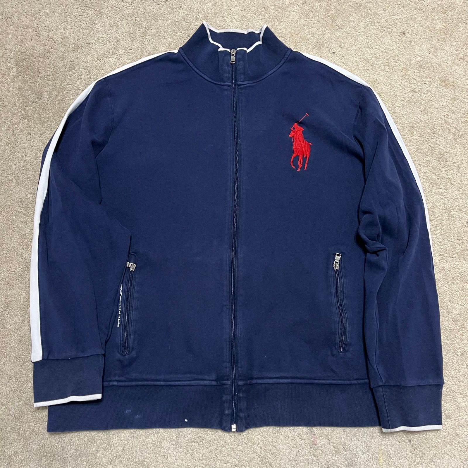 Polo Ralph Lauren Polo Ralph Lauren Red Bug Pony Navy Full Zip Track Jacket XL Size US XL / EU 56 / 4 - 2 Thumbnail