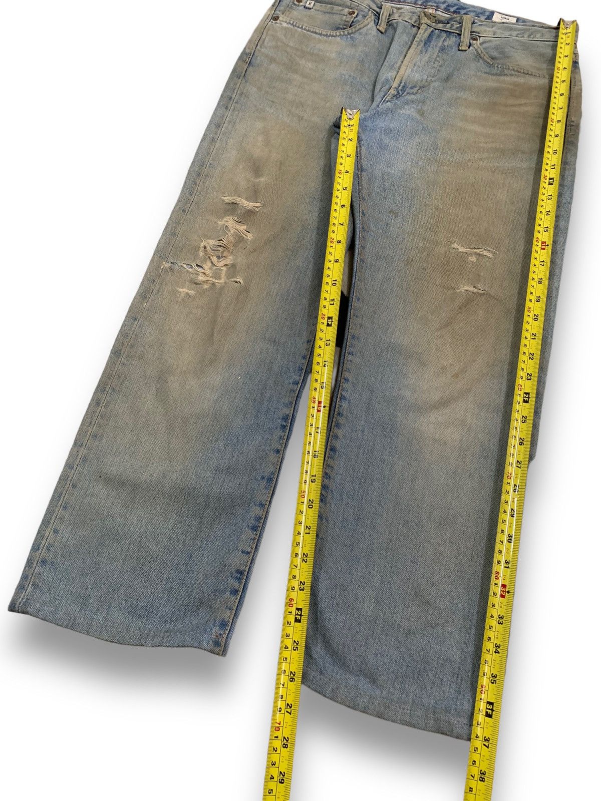 Edwin Vintage Y2K Edwin Dirt Mud Washed Loose Fit Distressed Jeans Size US 33 - 14 Thumbnail