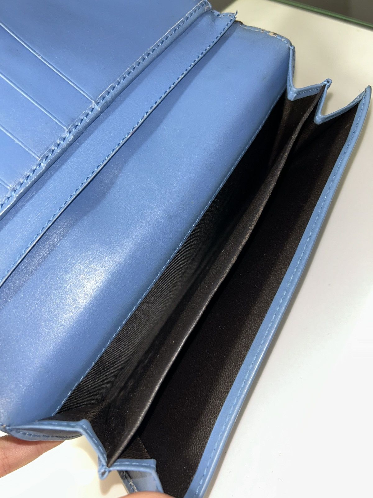 Gucci Gucci GG Coated Canvas Long Wallet w Blue Interior Size ONE SIZE - 7 Thumbnail