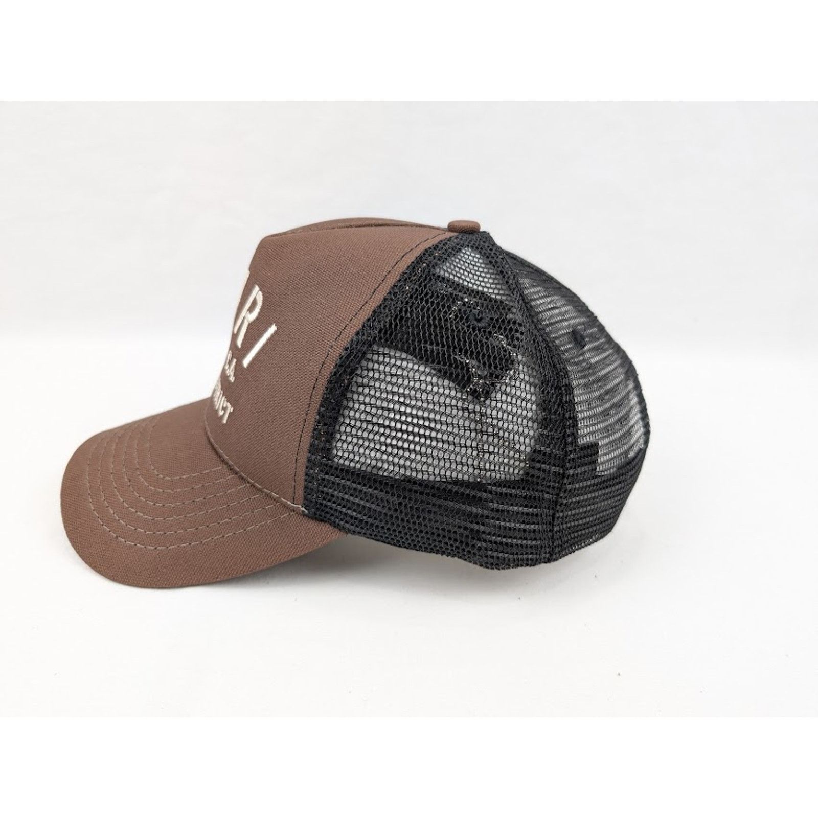 Amiri o1rshd1 Size: OS / Stencil Trucker Hat / Cap in Shitake Size ONE SIZE - 6 Thumbnail