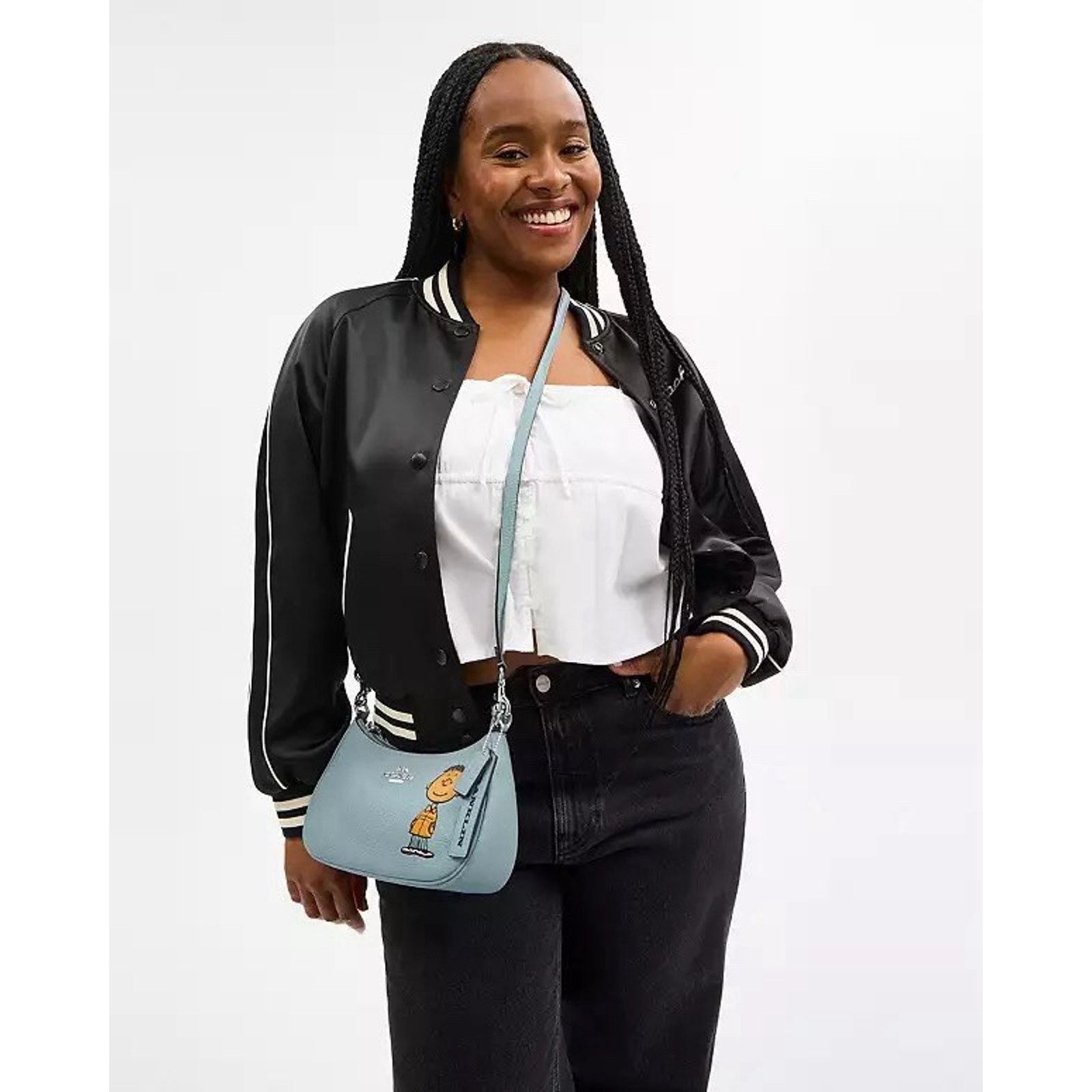 Coach NWT Coach X Peanuts Teri Shoulder Franklin CBJ80 Light Blue Size ONE SIZE - 11 Thumbnail