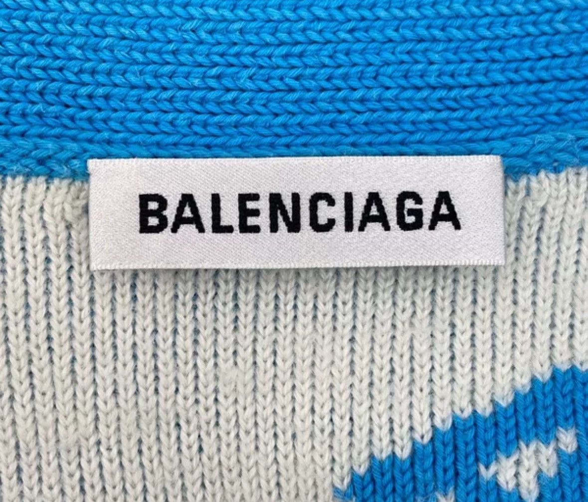 Balenciaga Balenciaga Sky Blue Light sweater with classic logo sweater Size US XS / EU 42 / 0 - 6 Thumbnail