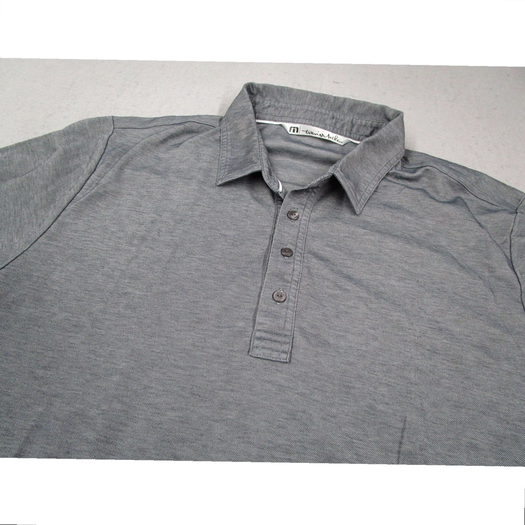 TravisMathew TravisMathew Mens XL Gray Short Sleeve Polo Shirt Pima Cotton Blend Golf Polo 61121 Size US XL / EU 56 / 4 - 2 Thumbnail