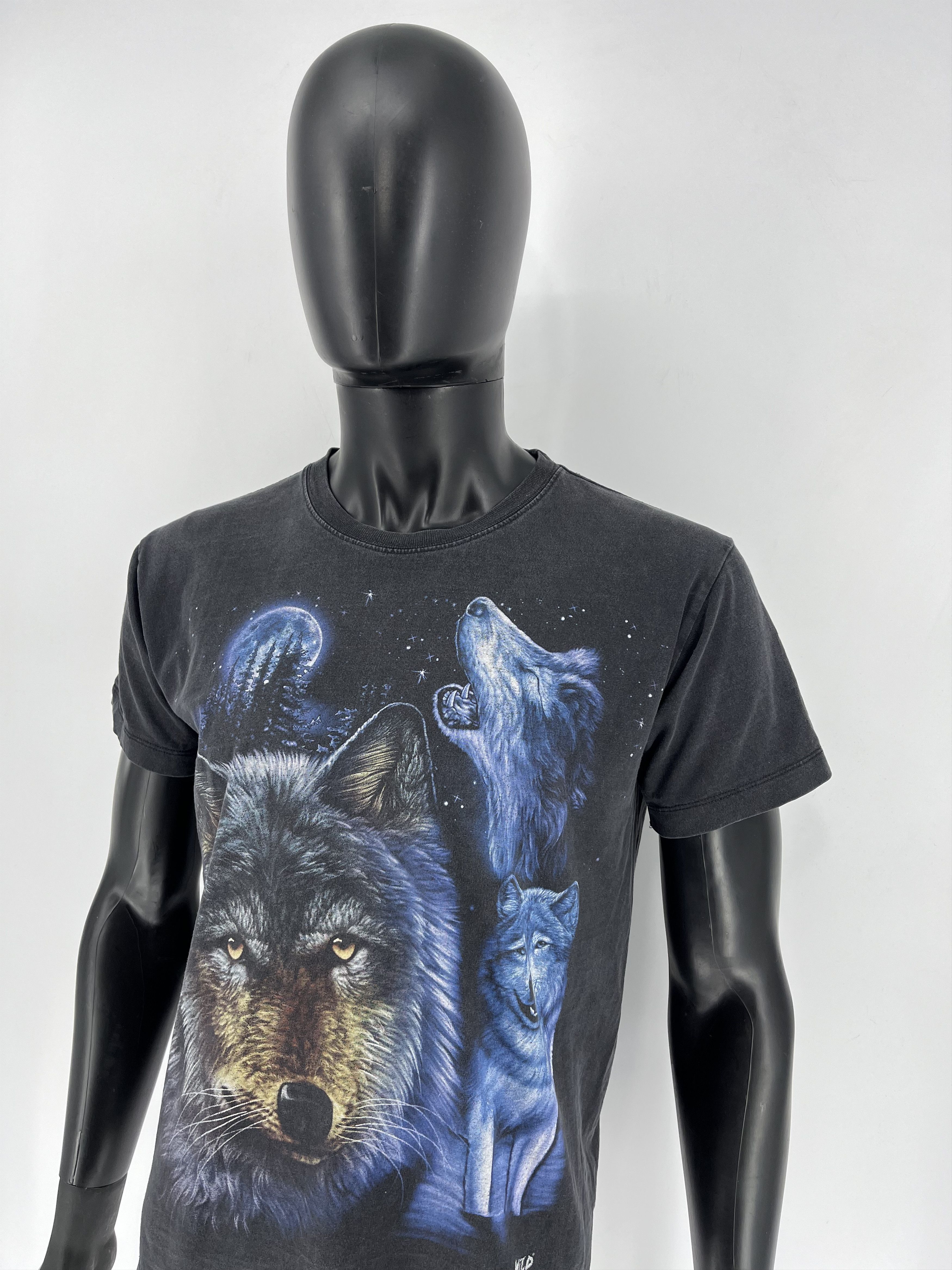 Vintage Vintage 90s Wolf Face Boxy Fit Tee WILD Dead Horror Print Size US M / EU 48-50 / 2 - 4 Thumbnail
