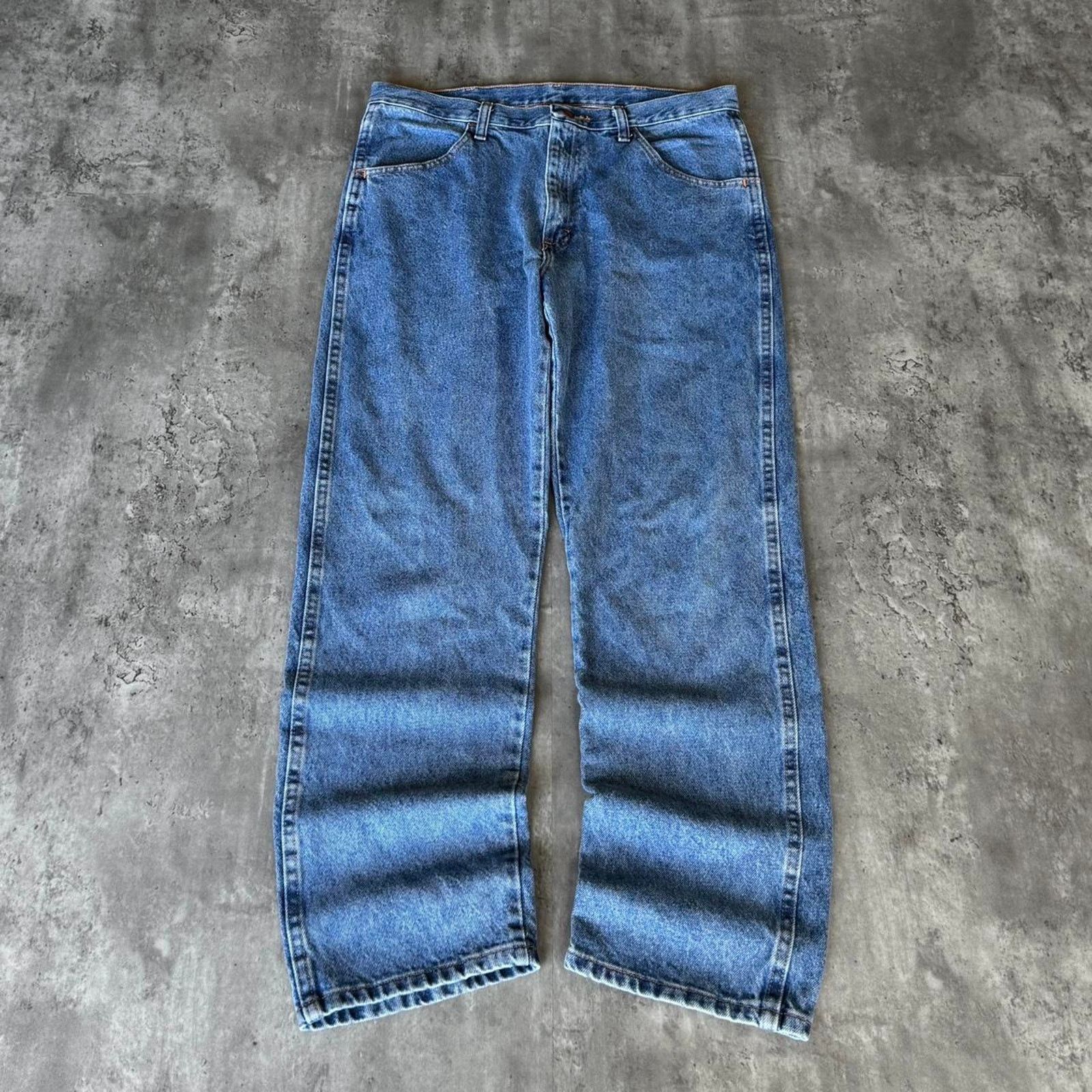 Japanese Brand × Vintage Vintage Y2K Baggy Skater Grunge Cyber Rustler Denim Jeans Size US 35 - 1 Thumbnail