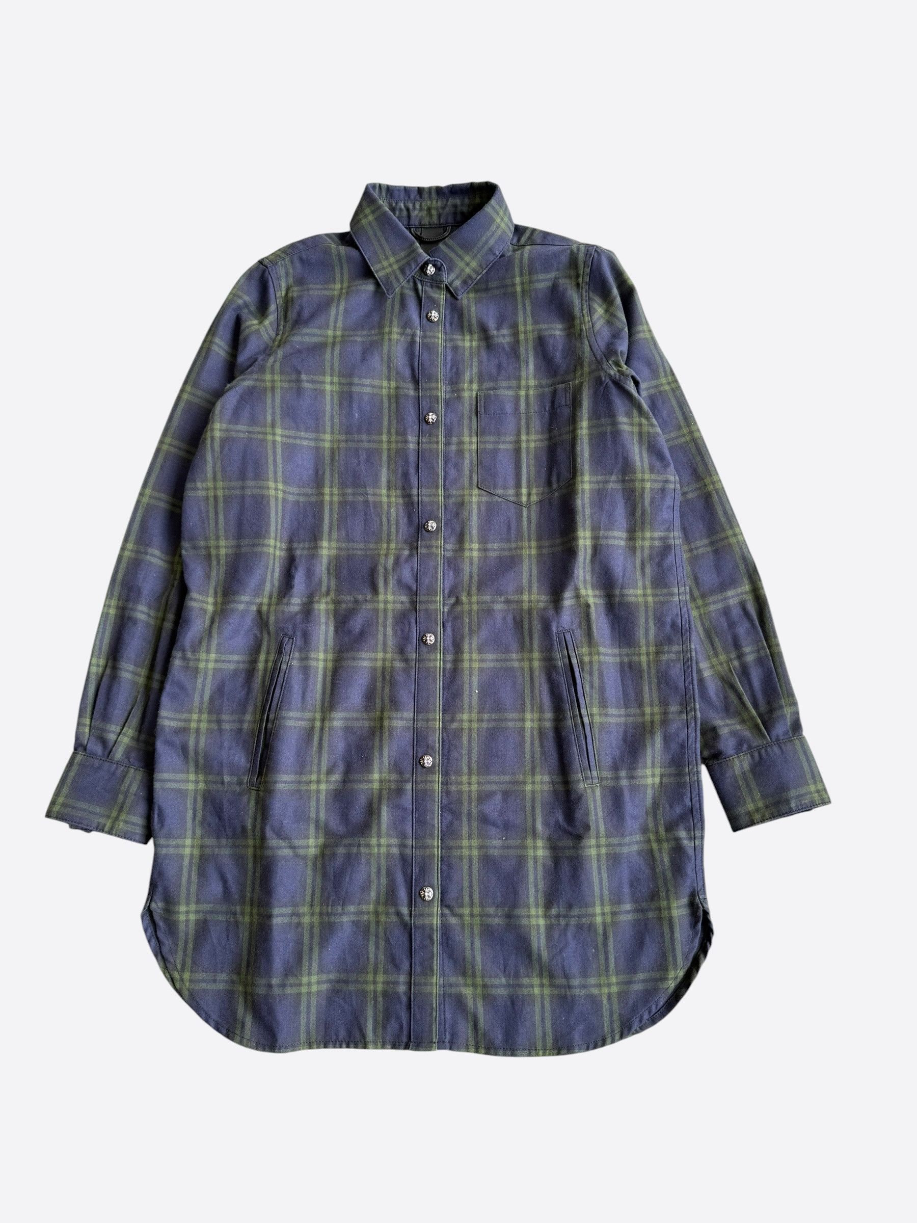 Chrome Hearts Chrome Hearts Blue & Green Cross Patch Elongated Flannel Size US S / EU 44-46 / 1 - 1 Thumbnail