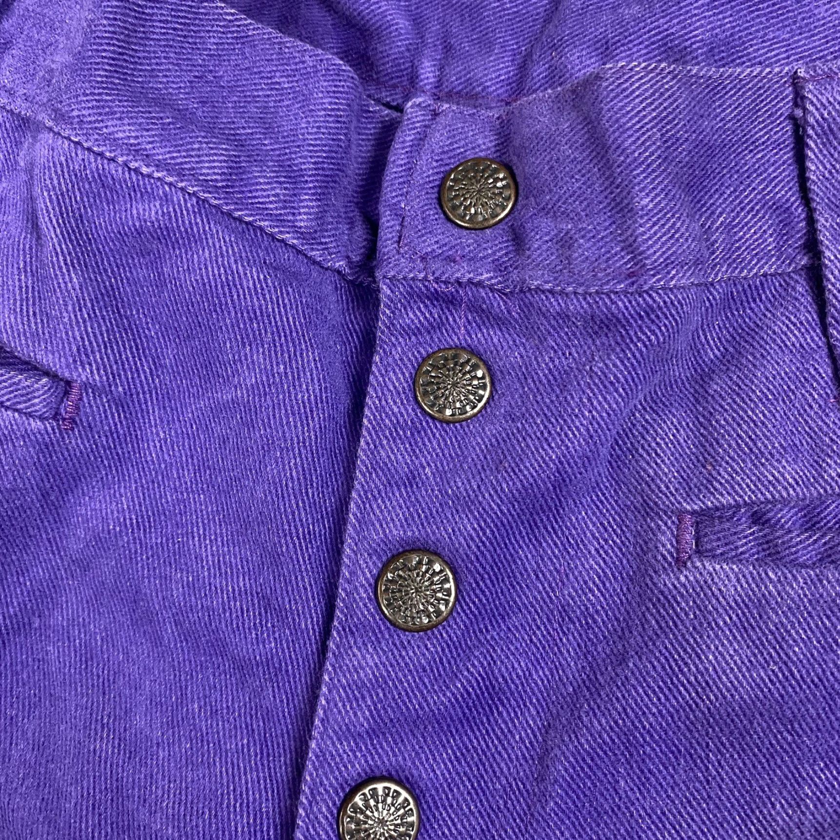 Bell Vintage 1970s H.I.S Womens Purple Flared Bell Bottom Disco Pants 30x32 Retro Hippy Clubwear Size 30" / US 8 / IT 44 - 4 Thumbnail