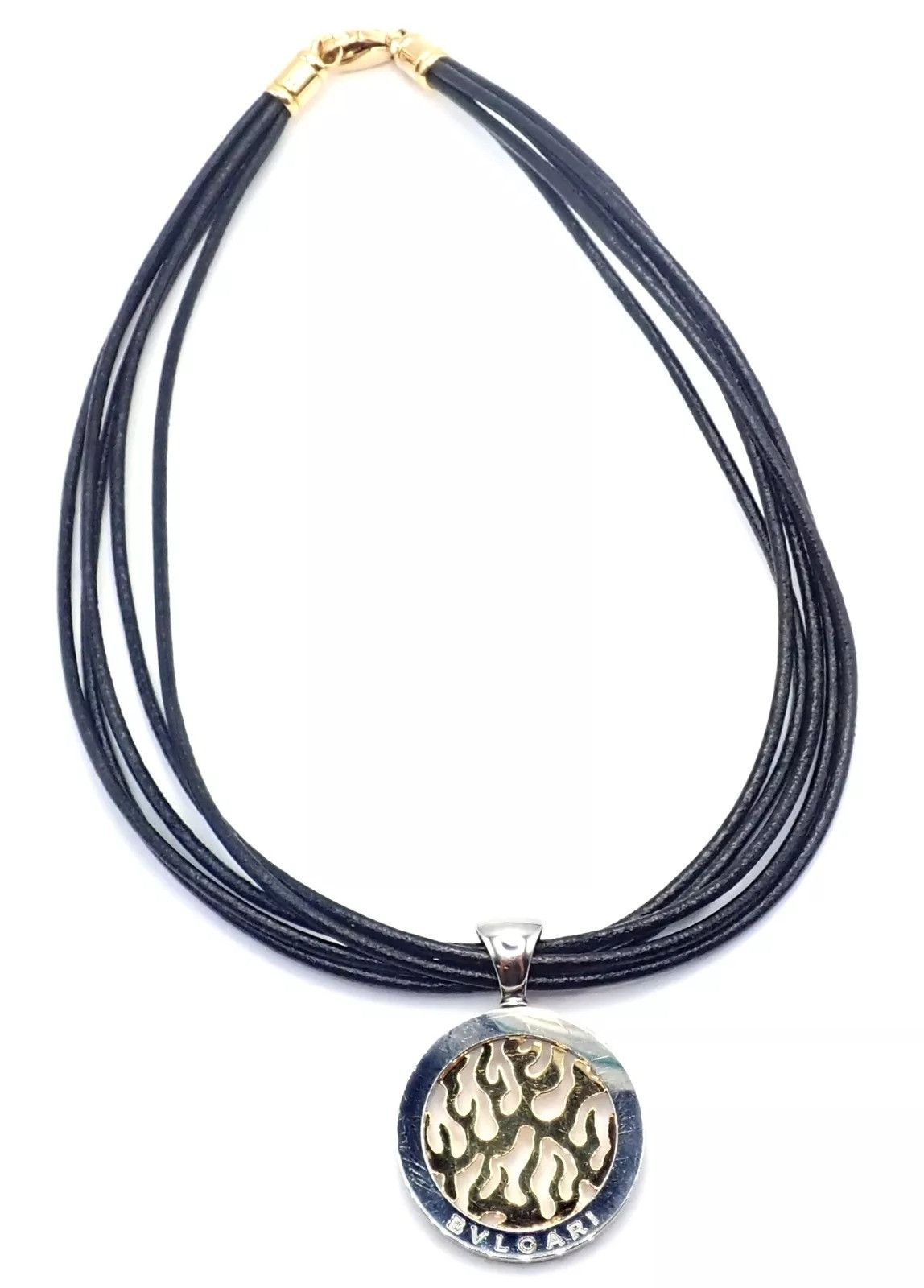 Bvlgari Bulgari 18k Yellow Gold & Stainless Steel Pendant Necklace Size ONE SIZE - 12 Thumbnail