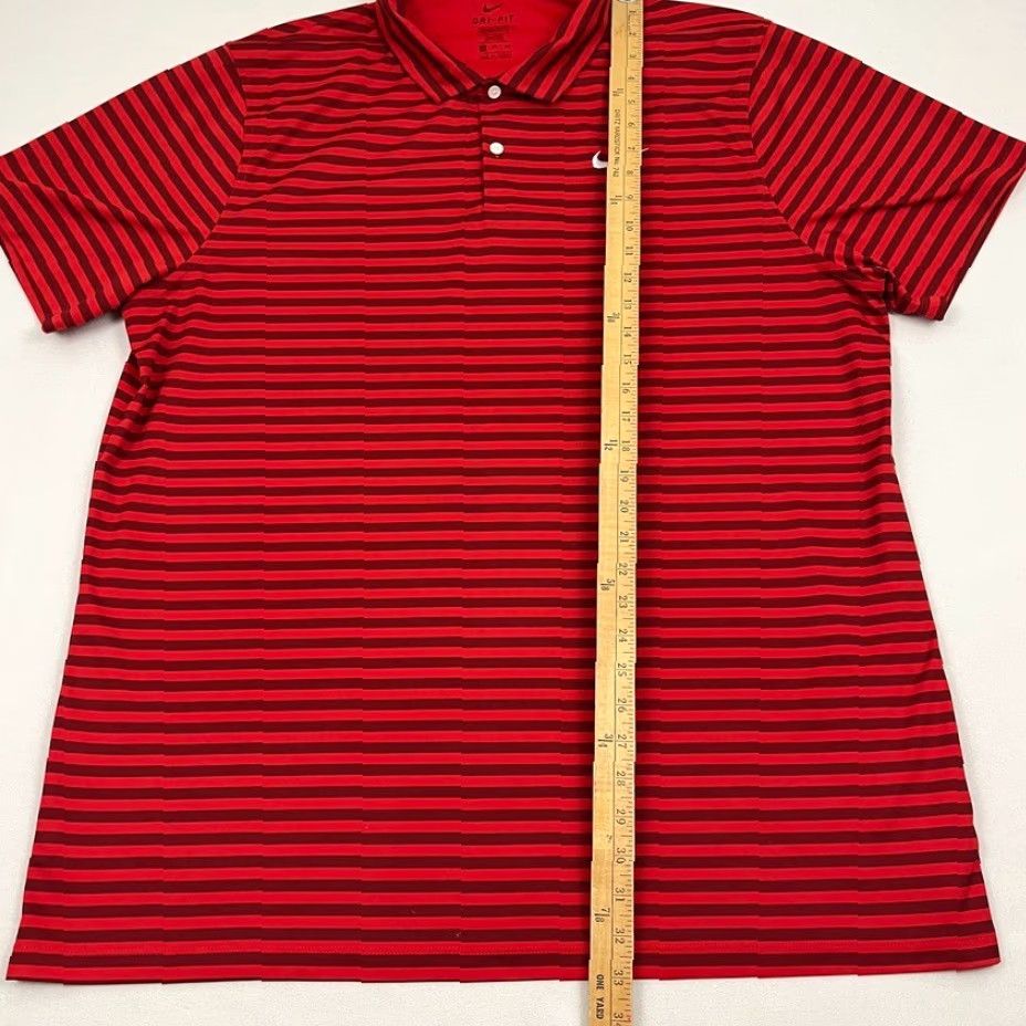 Nike Nike Polo Mens 2XL Red Striped Dri-Fit Stretch Golf Active Shirt Size US XXL / EU 58 / 5 - 5 Thumbnail