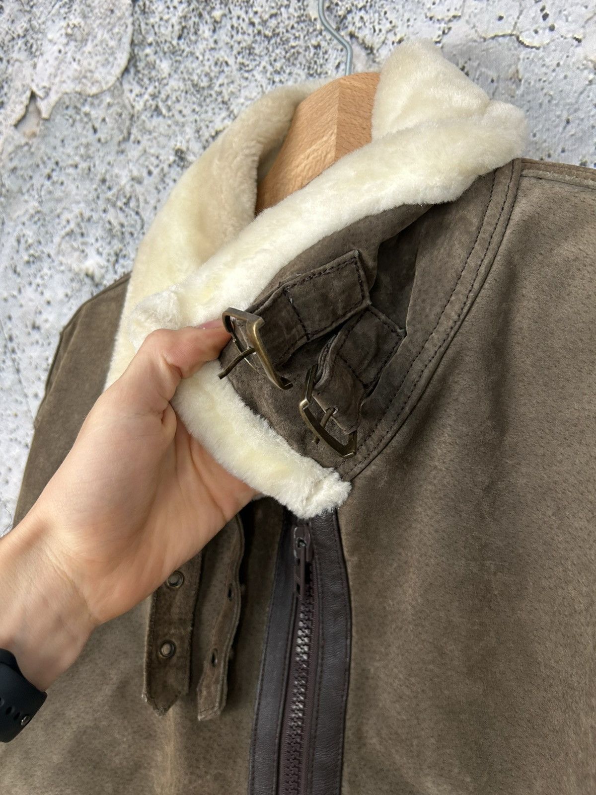 Vintage Vintage Shearling Jacket Sherpa Winter Genuine Leather 90s Size US M / EU 48-50 / 2 - 4 Thumbnail