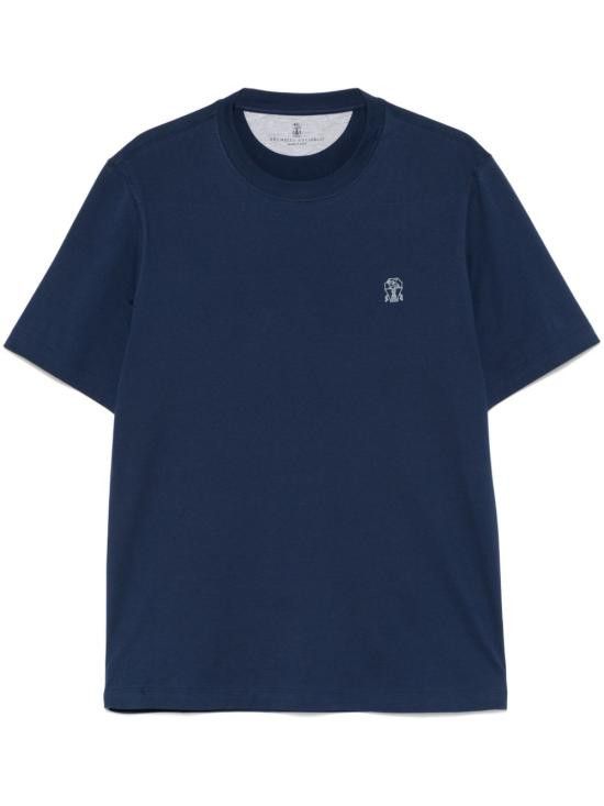 Brunello Cucinelli BRUNELLO CUCINELLI Men T-Shirts M0B138440 C2443 Blue Size US XL / EU 56 / 4 - 1 Thumbnail