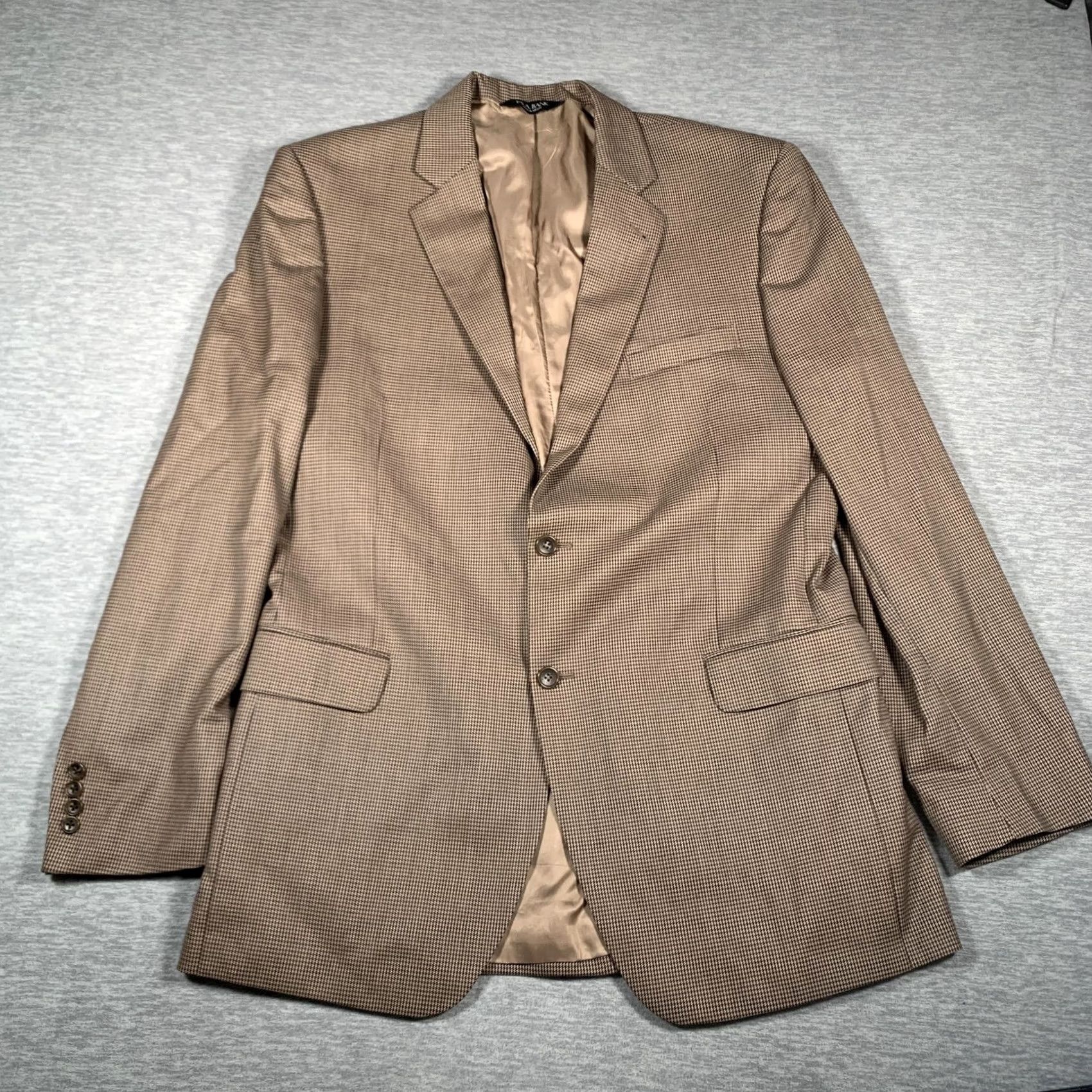 Jos. A. Bank Jos A Bank Mens 46 XL Brown Wool Houndstooth Sport Coat Jacket Signature Size US S / EU 44-46 / 1 - 2 Thumbnail