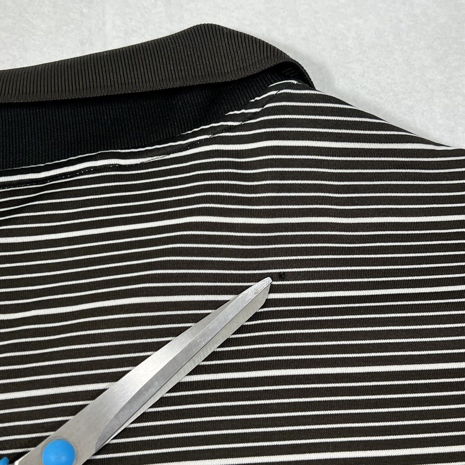Adidas Adidas Short Sleeve Polo Black & White Striped Shirt Size US XL / EU 56 / 4 - 11 Thumbnail