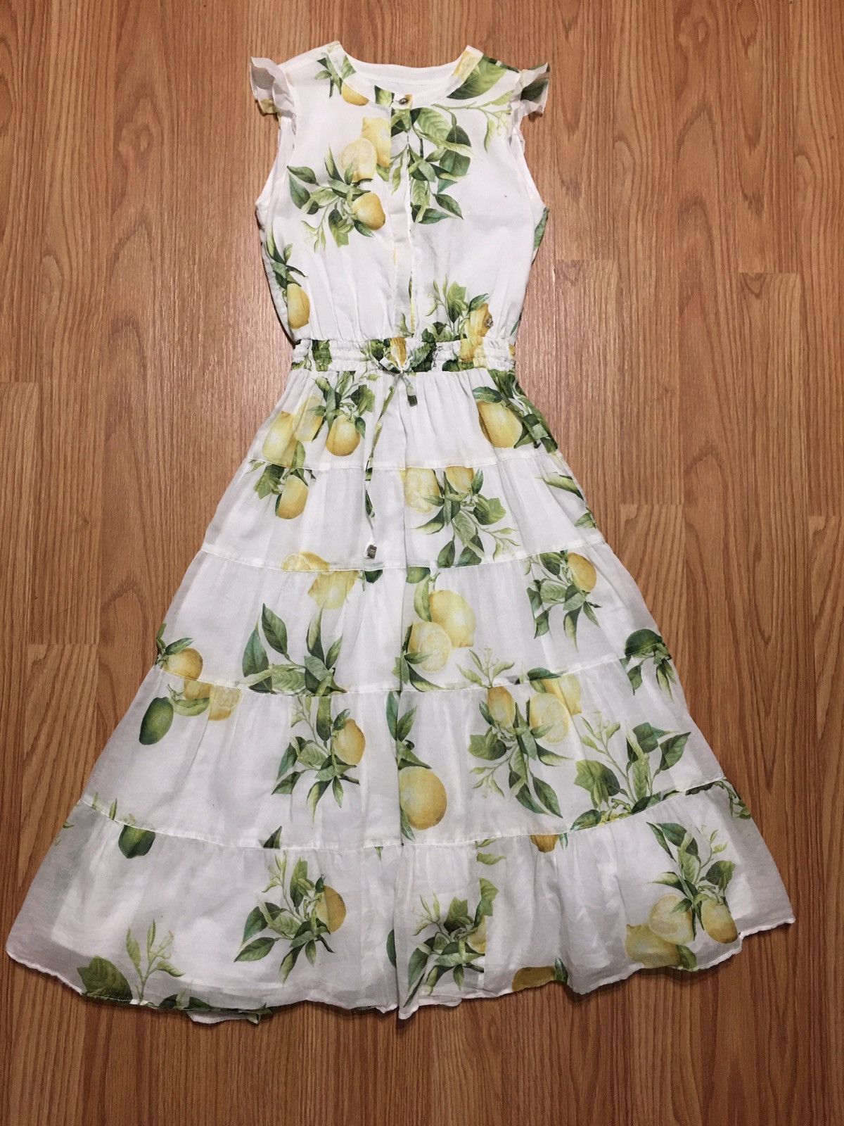Roberto Cavalli Roberto Cavalli Lemon Print Girls Cotton Dress Sz 6/122 cm Size ONE SIZE - 1 Thumbnail