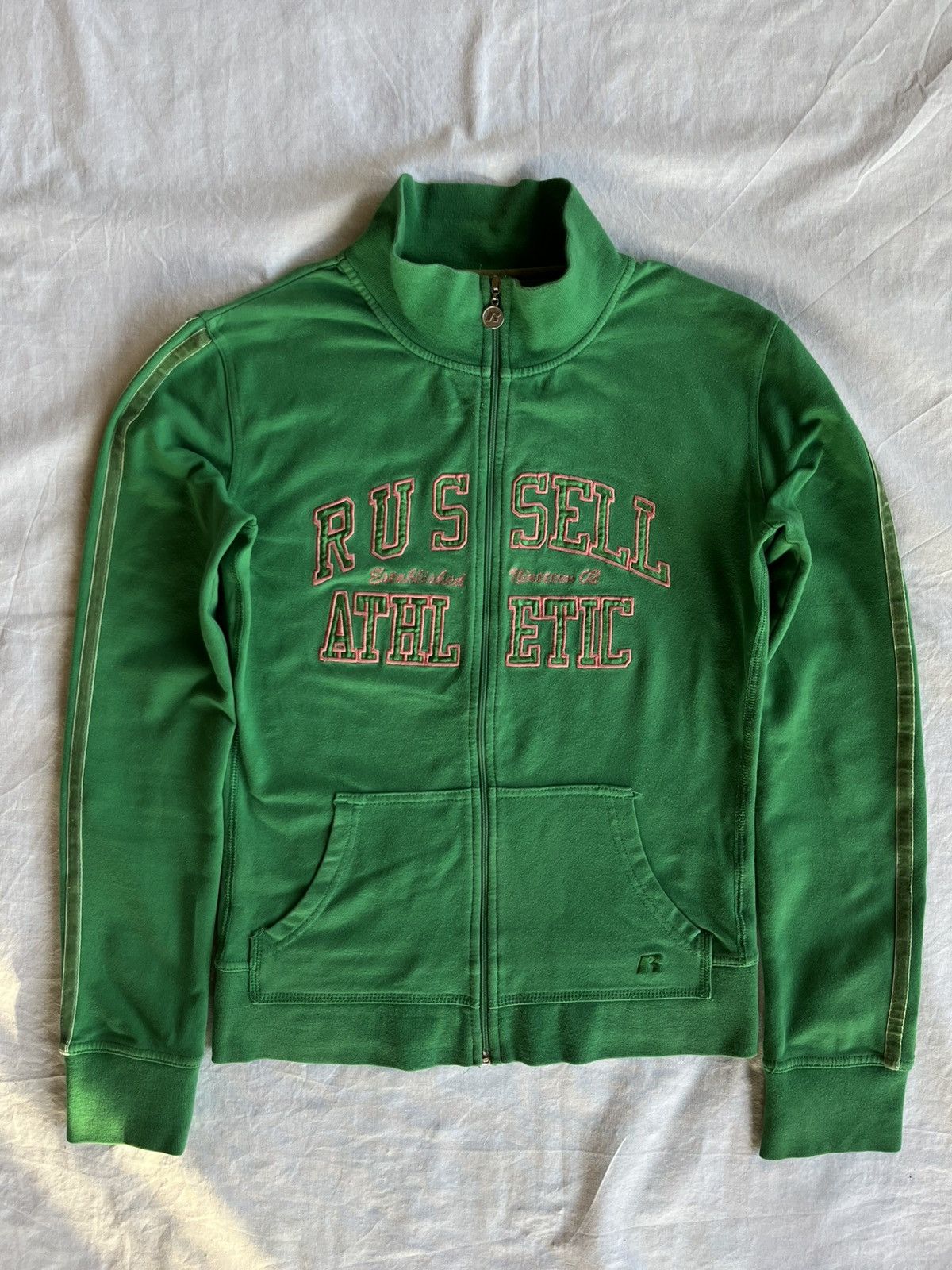 Japanese Brand Vintage Russell Athletic Zip-Up Track Jacket Green Y2K Steez Size S / US 4 / IT 40 - 2 Thumbnail