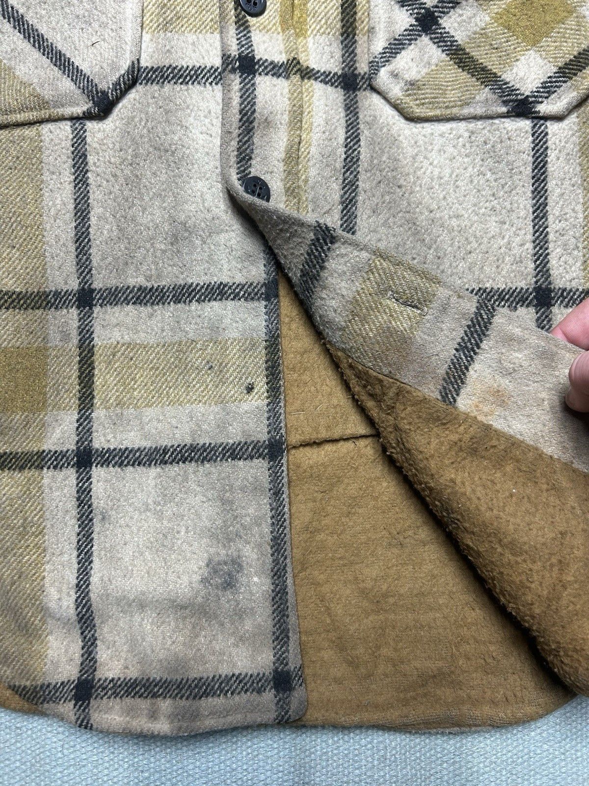 Vintage 60s wool button shirt CPO anchor buttons distressed lined L Size US L / EU 52-54 / 3 - 6 Thumbnail