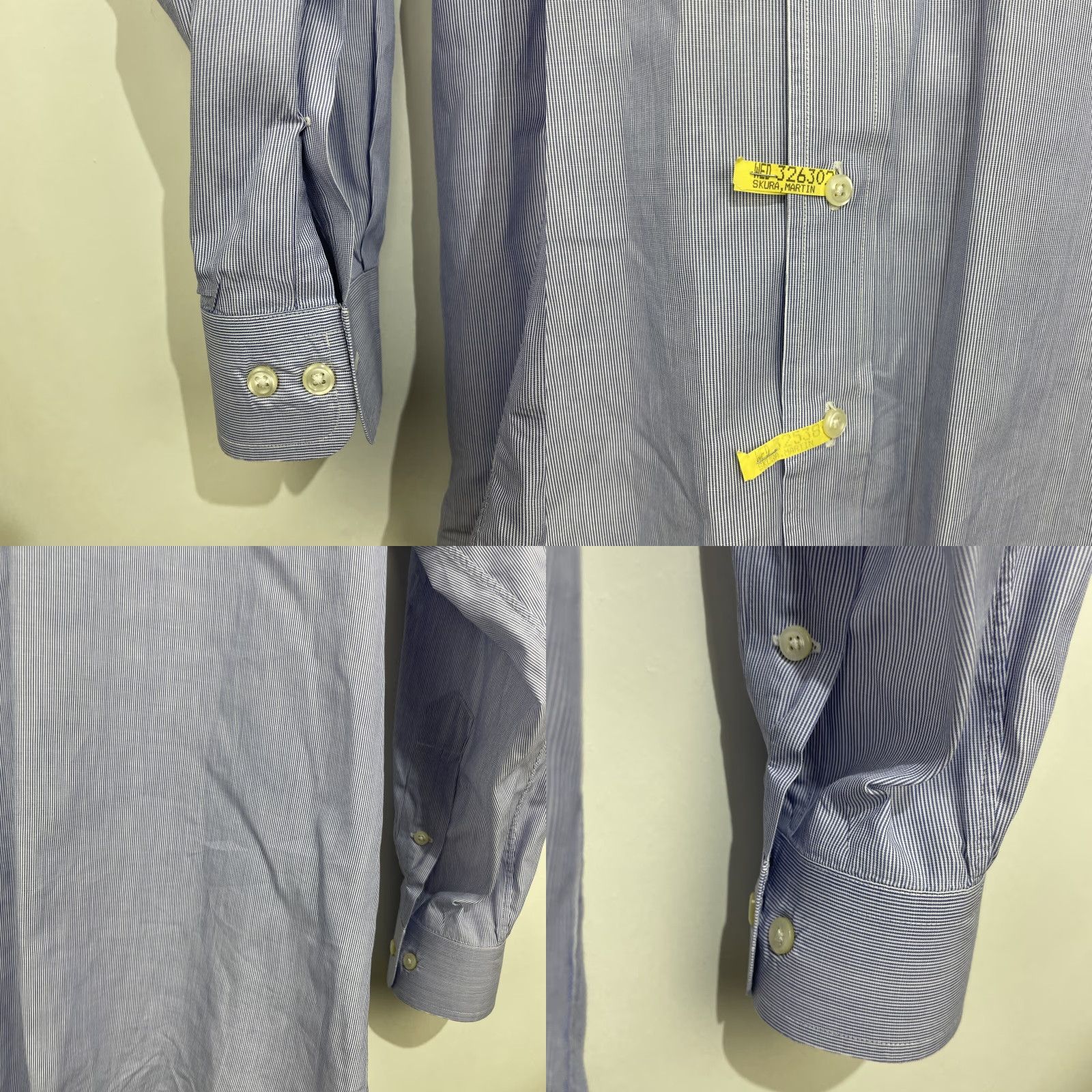Ralph Lauren Vintage Ralph Lauren Mens Dress Shirt Yarmouth Striped Blue White 16 34/35 100% Cotton with Embroidered Pony Button-Down Collar Size 42R - 8 Thumbnail