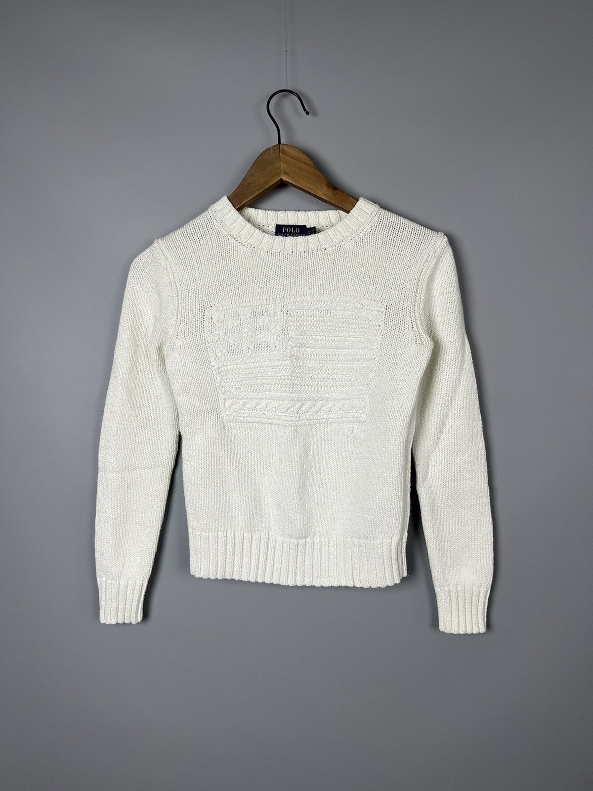 Polo Ralph Lauren (XS) Polo Ralph Lauren white cotton sweater Size XS / US 0-2 / IT 36-38 - 2 Thumbnail
