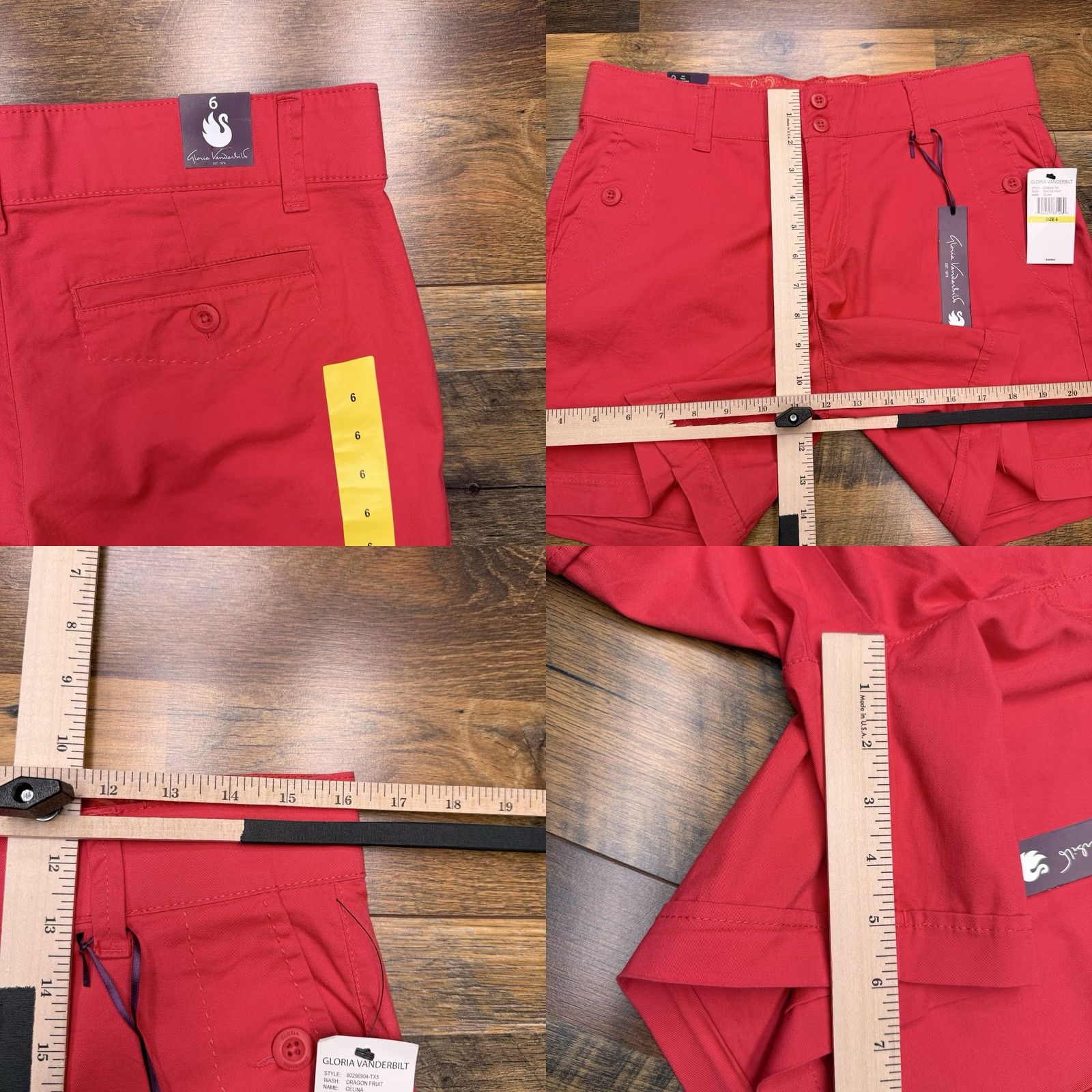 Gloria Vanderbilt Gloria Vanderbilt Shorts Womens 6 Dragon Fruit Red Mid Rise Stretch New Size 28" / US 6 / IT 42 - 8 Thumbnail