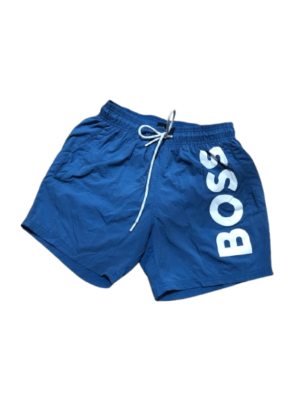 Hugo Boss Vintage Hugo Boss Big Y2K Logo Blue Shorts Size XS Size US 26 / EU 42 - 1 Thumbnail