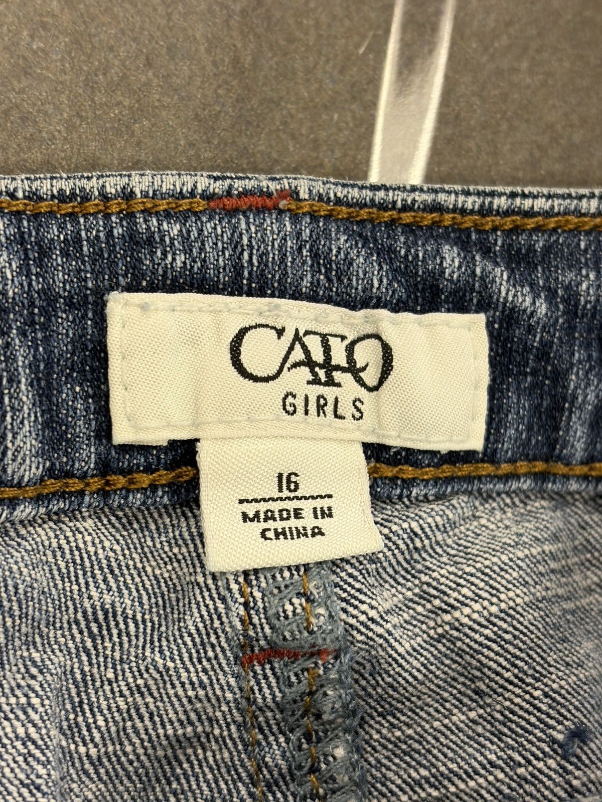 Other Cato Girls Jeans Denim Long Raw Hem Butterfly Studded Size 38" / US 16 / IT 52 - 8 Thumbnail
