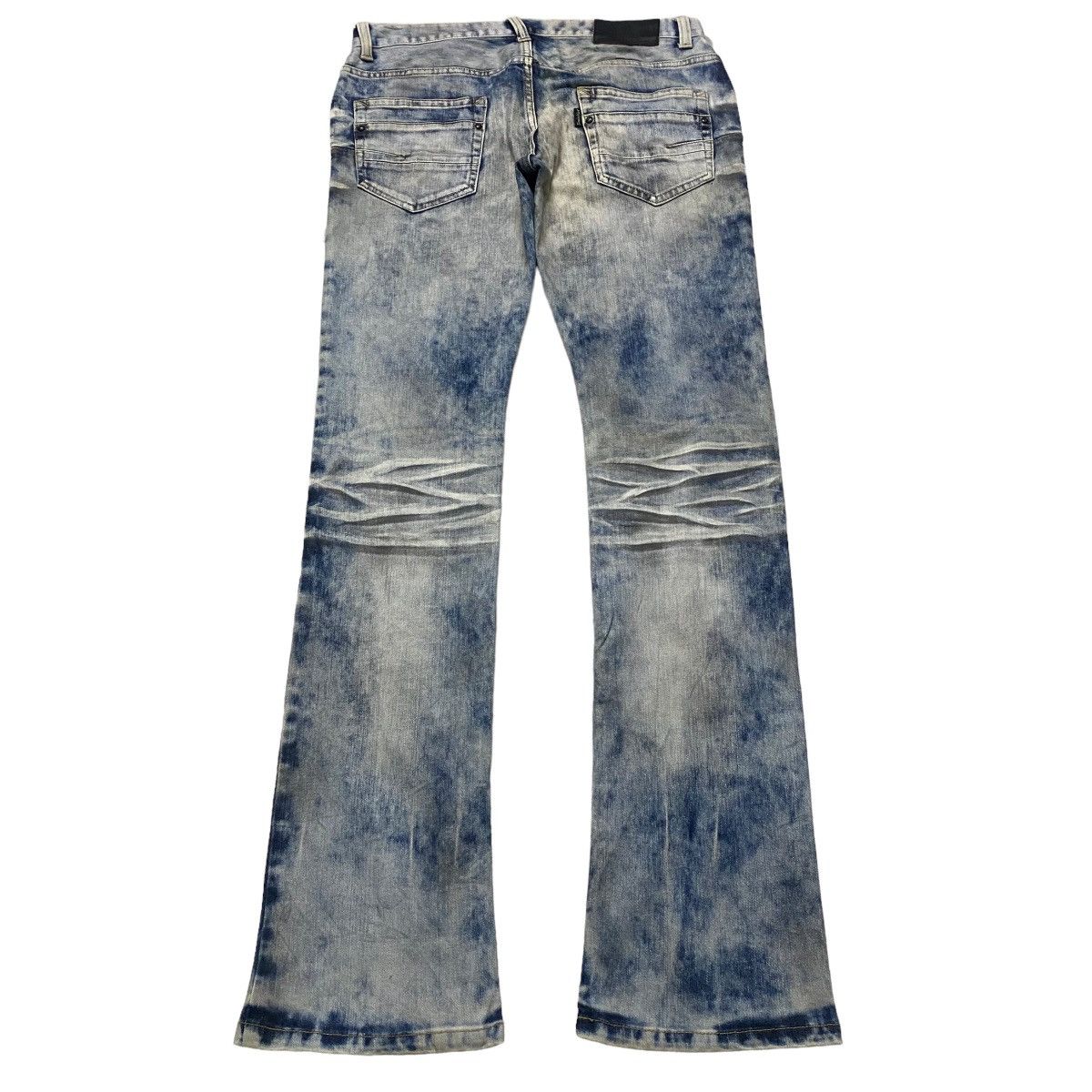 Tornado Mart Tornado Mart Acid Wash whisker Denim Wolf Cut Flare Jeans Size US 32 / EU 48 - 2 Thumbnail
