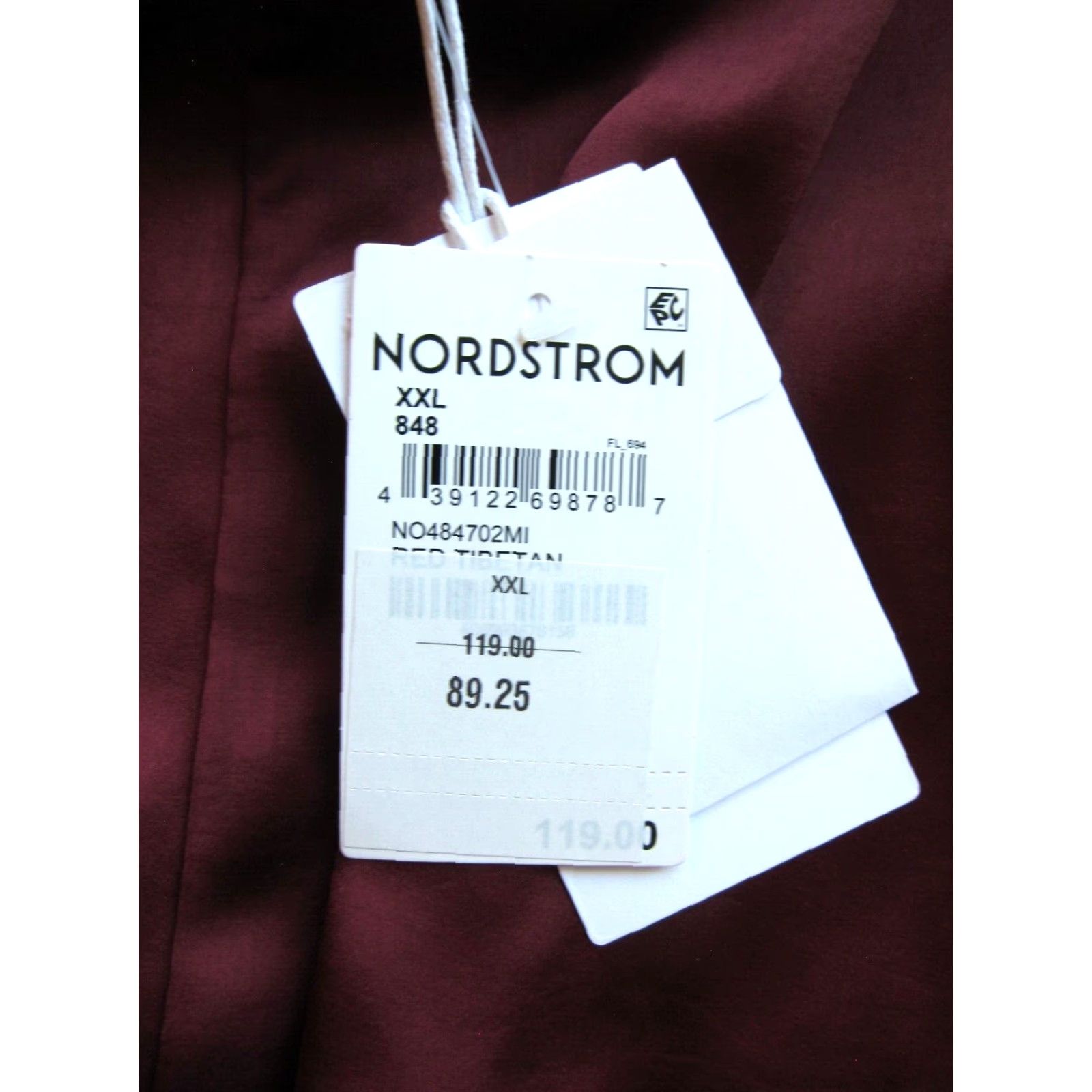 Nordstrom Nordstrom NWT Burgundy Red Silky Button-Up Long Sleeve Blouse 2XL Women’s Polyester Solid Size XXL / US 16-18 / IT 52-54 - 4 Thumbnail