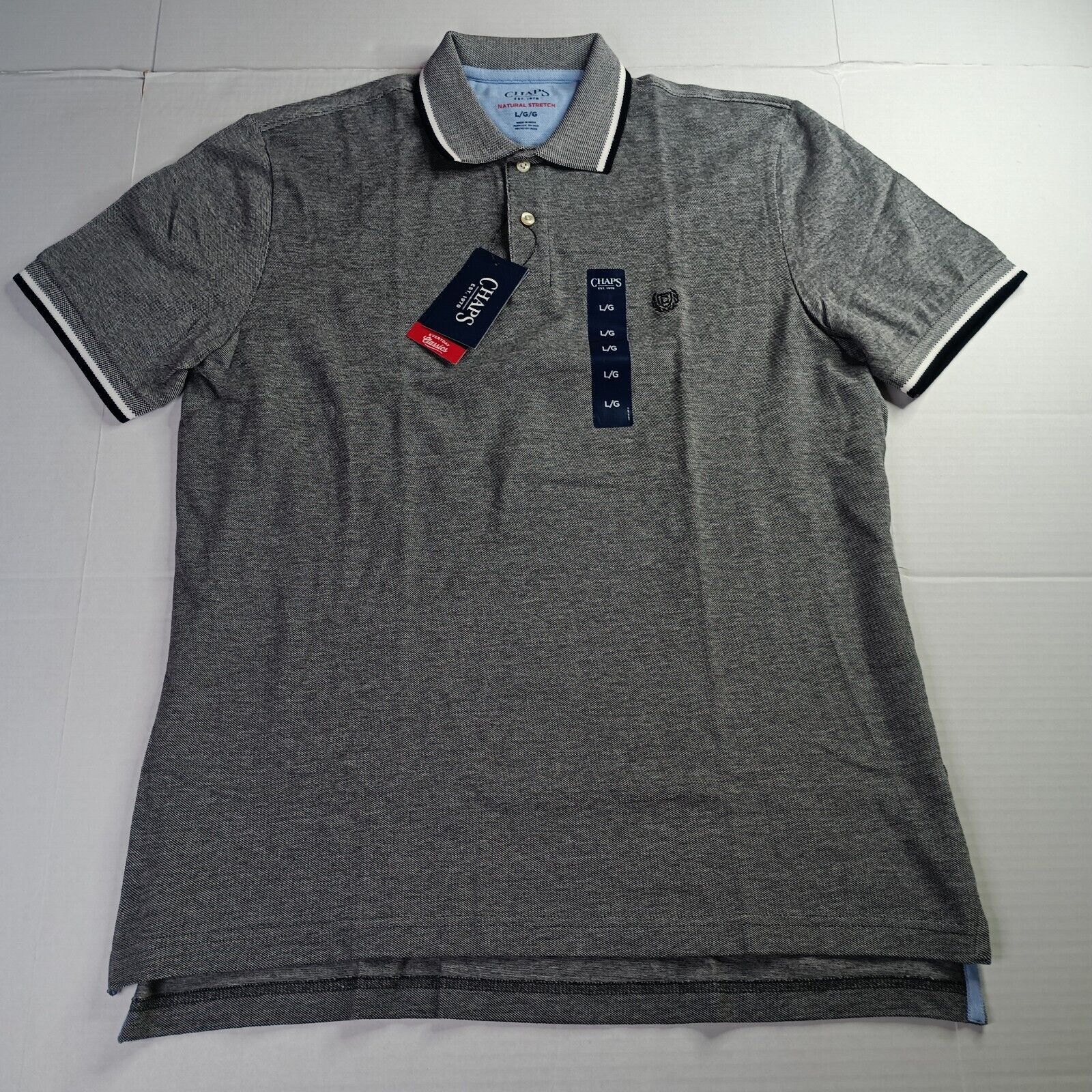 Chaps Chaps Polo Shirt Men's L Large Gray Black Natural Stretch Size US L / EU 52-54 / 3 - 1 Thumbnail