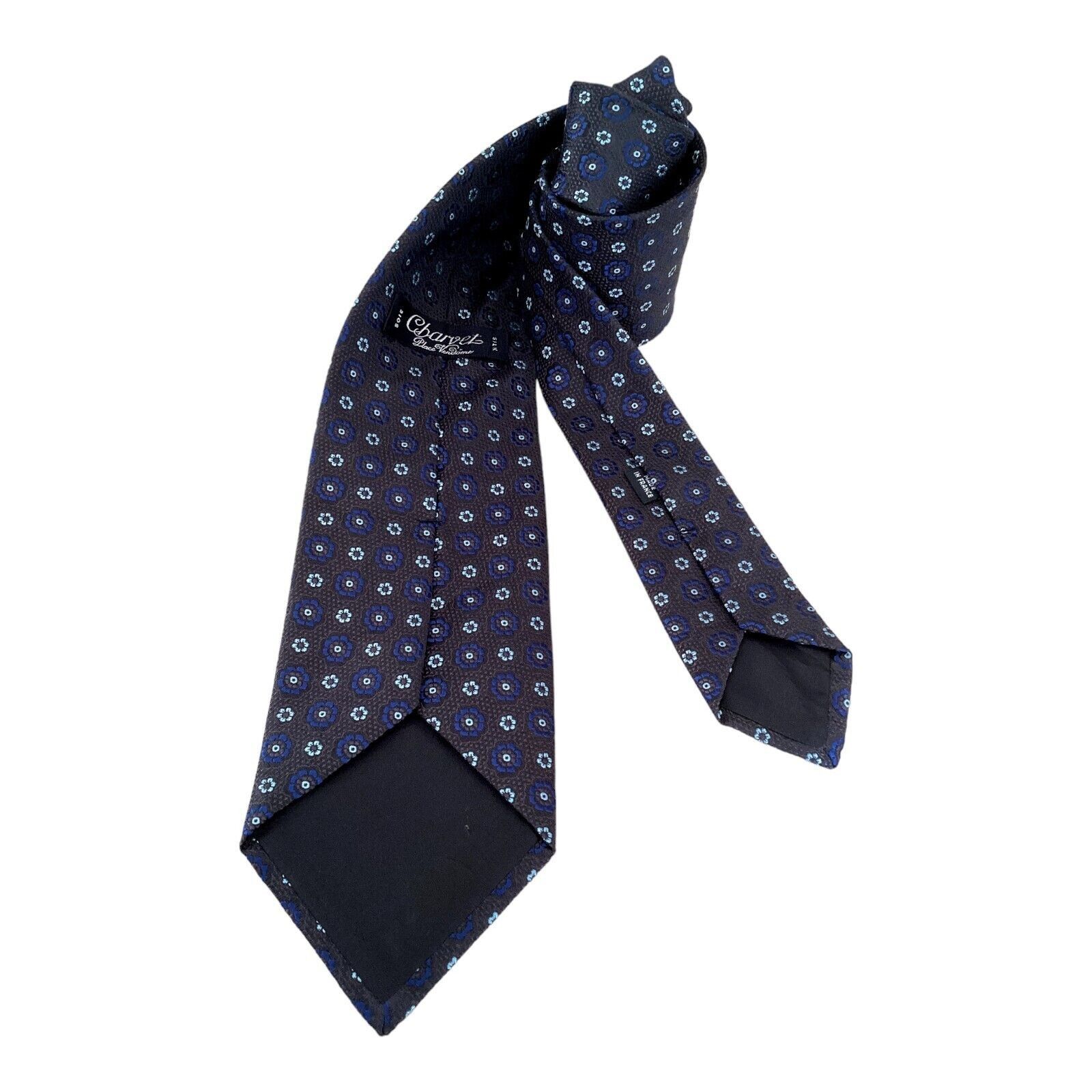 Charvet CHARVET PLACE VENDÔME Brown Floral Luxury Silk Tie France W: Size ONE SIZE - 4 Thumbnail